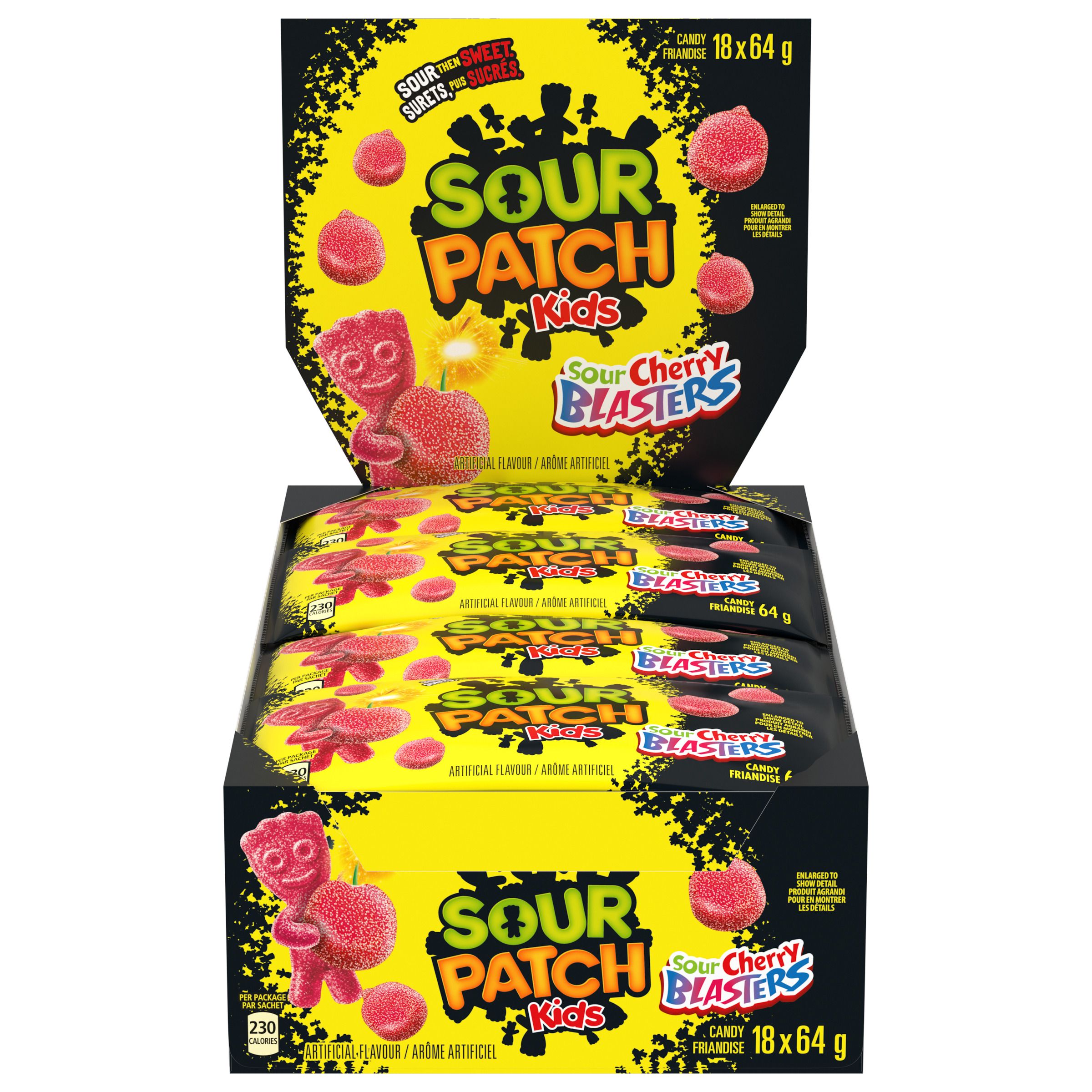 Maynards Sour Cherry Blasters Candy, 64 Grams (Pack of 18)-thumbnail-1