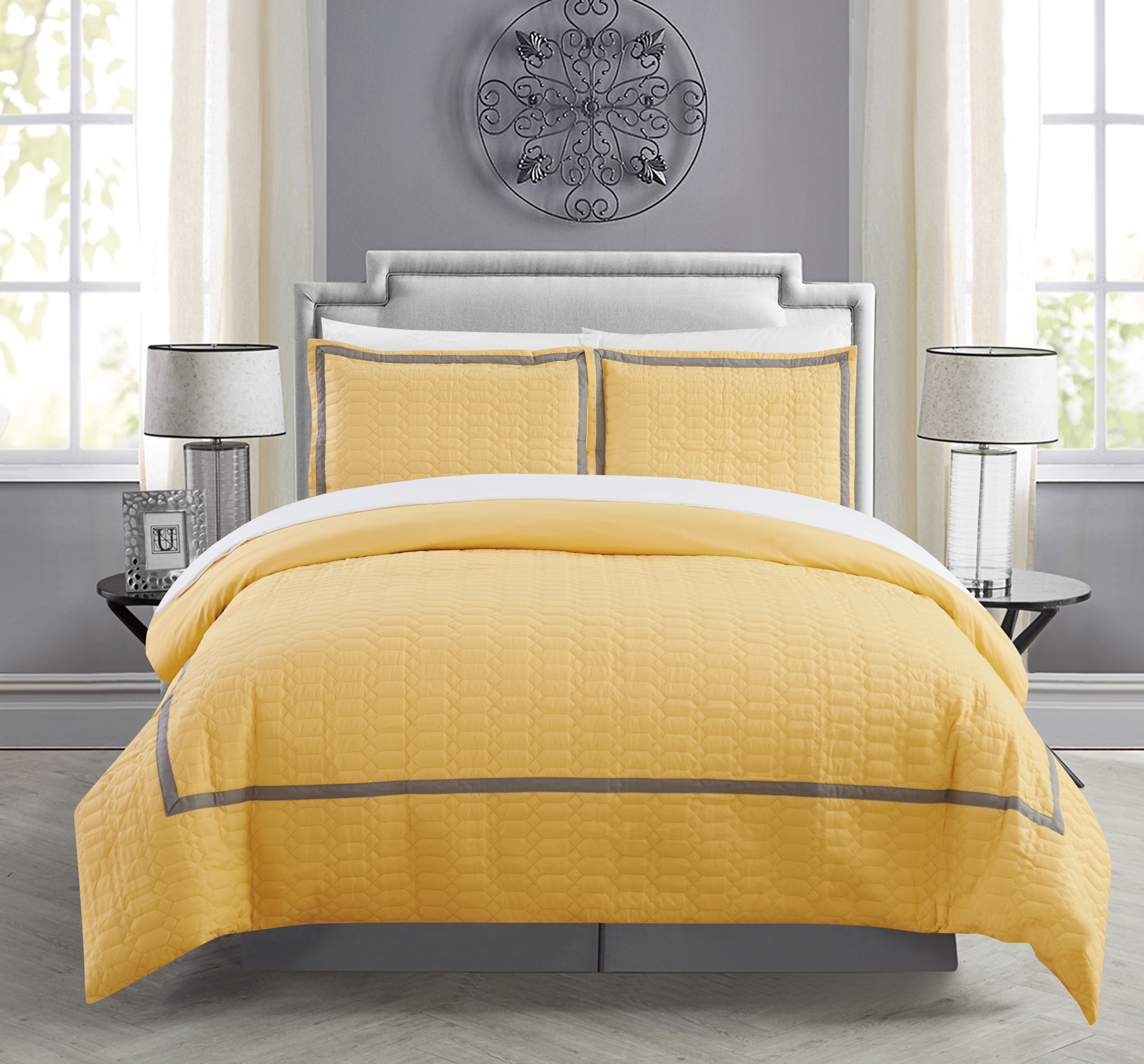Chic Home Faige Yellow Twin 2pc Duvet Set