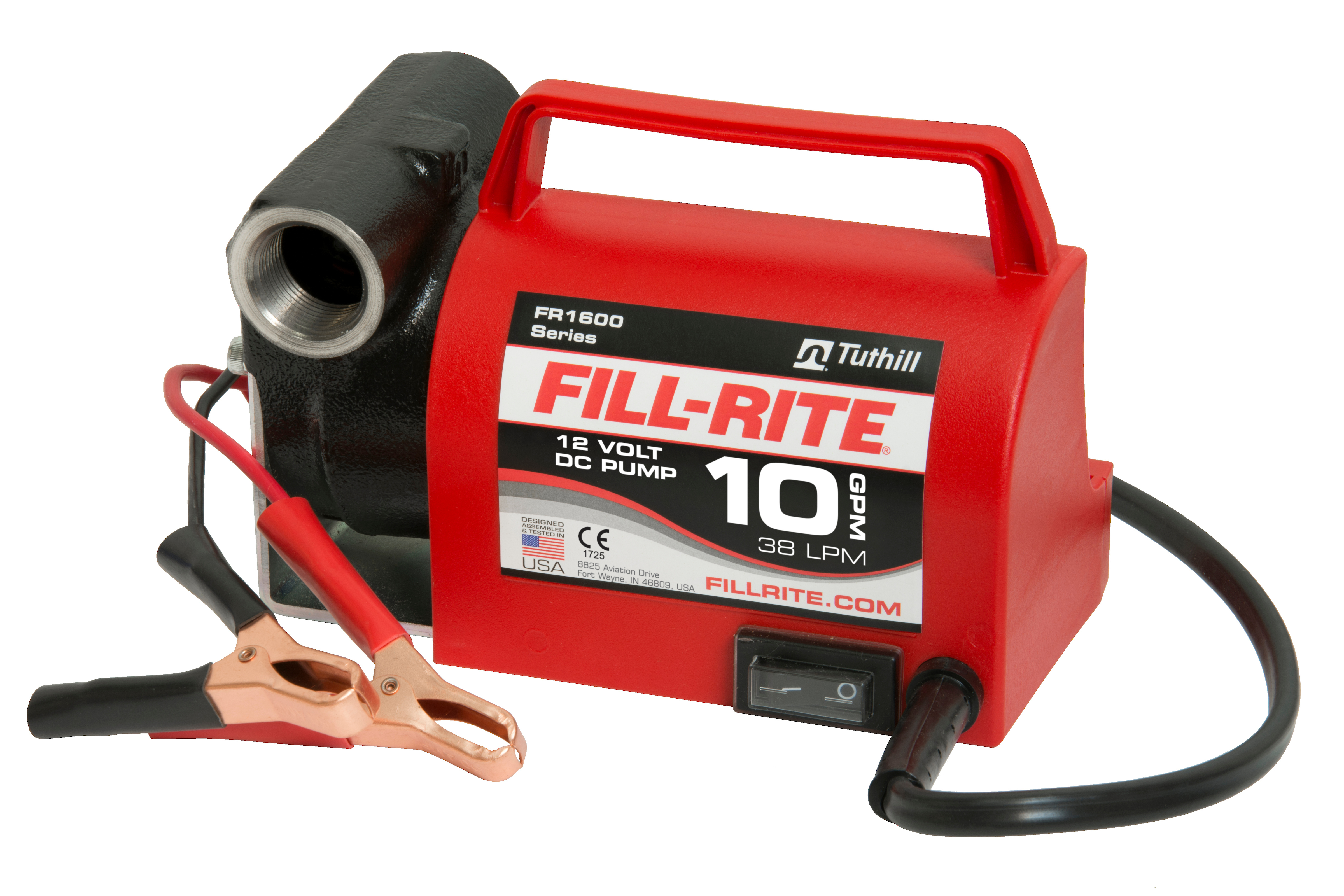 Fill-Rite FR1612 12V 10 GPM Portable Diesel Transfer Pump (Pump Only w/Power Cable & Clips)