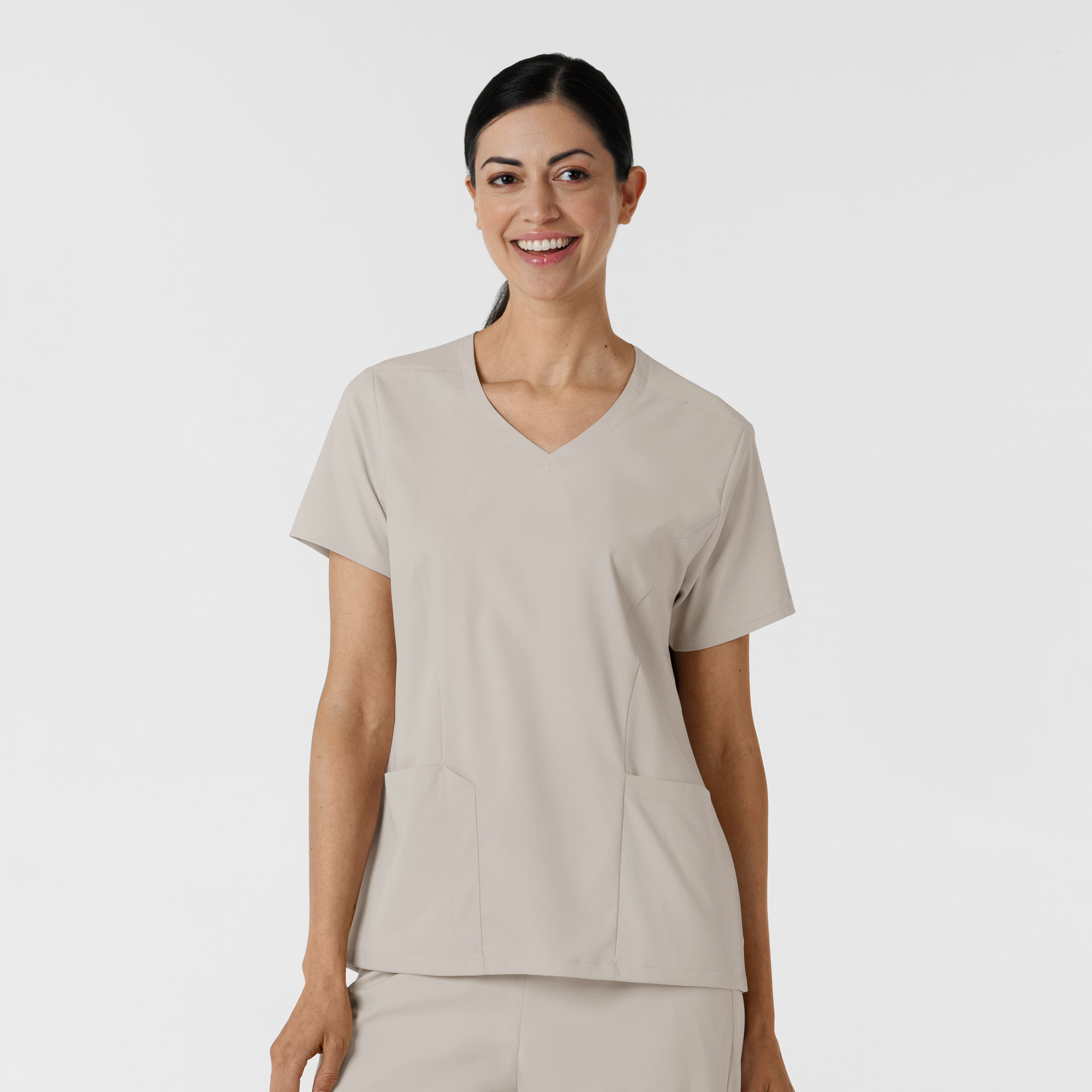 Boundless Women&#8216;s 2-Pocket V-Neck Scrub Top-Wonder Wink