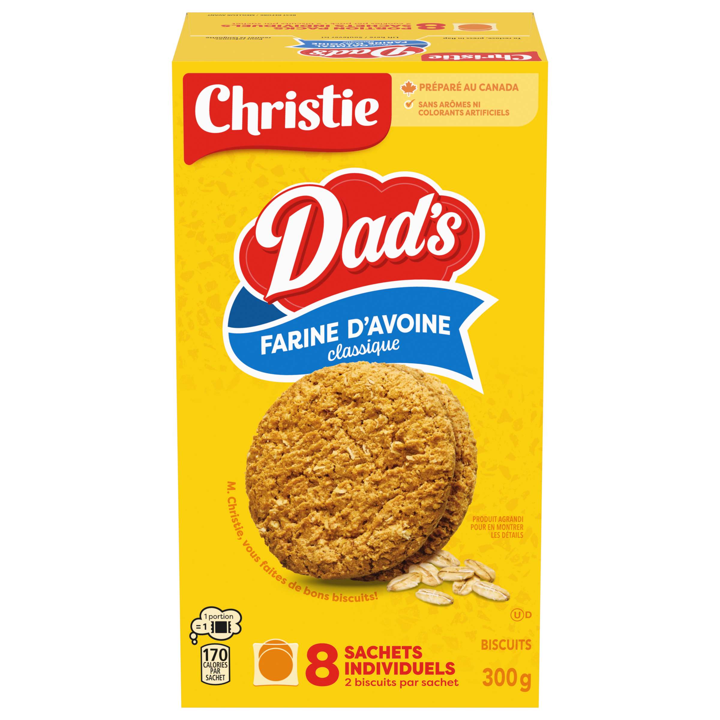 Biscuits DAD's farine d'avoine classique, 8 sachets individuels, 300 g-1