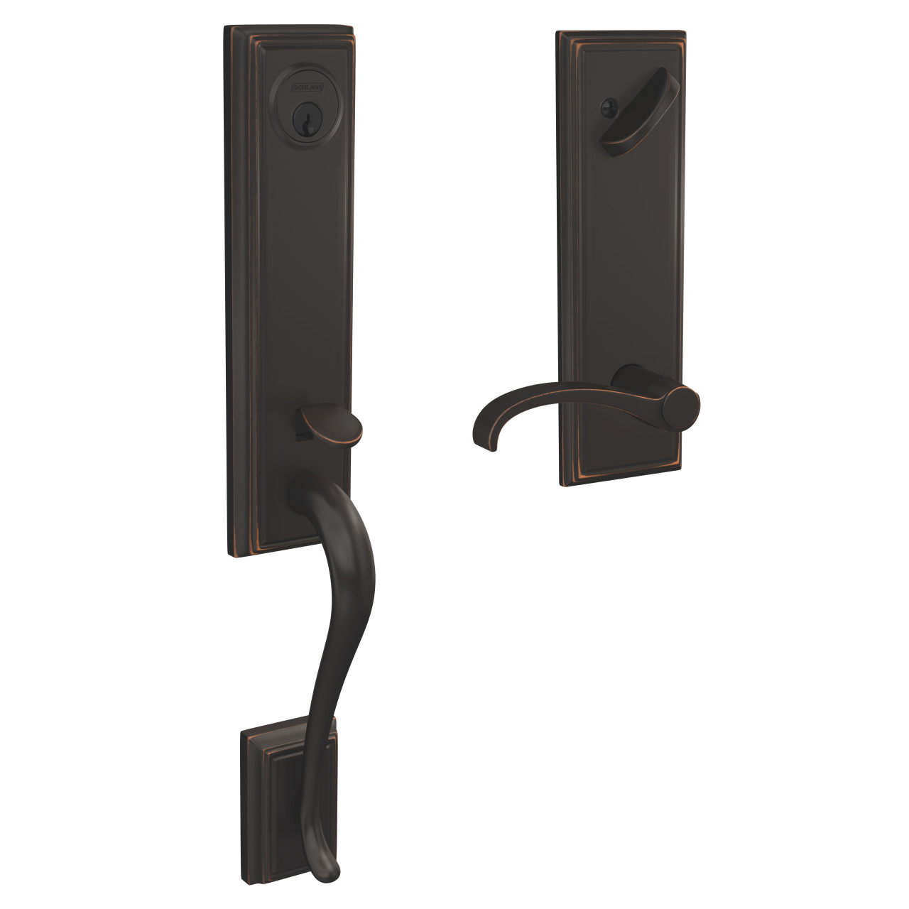 Custom 3/4 Trim Single Cylinder Handleset and Whitney Lever with Addison Trim