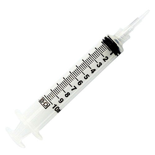 10 cc Syringe w/ BD™ Blunt Plastic Cannula - 100/Box