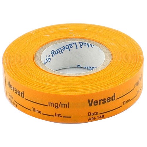 Versed Labels, Orange, Perforated Tape Style - 333/Roll