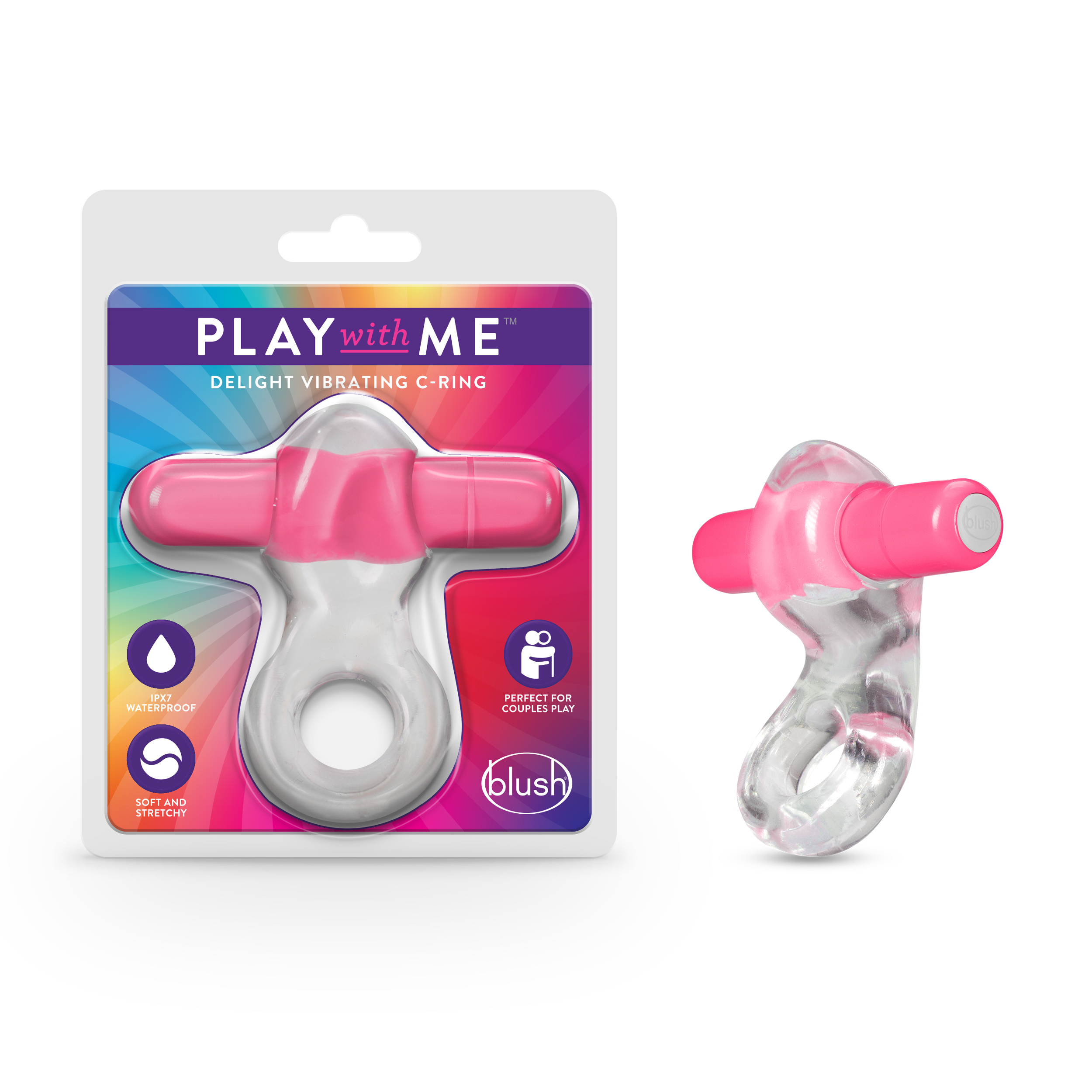 Blush Play With Me? / Delight: Pink Vibrating Penis Ring