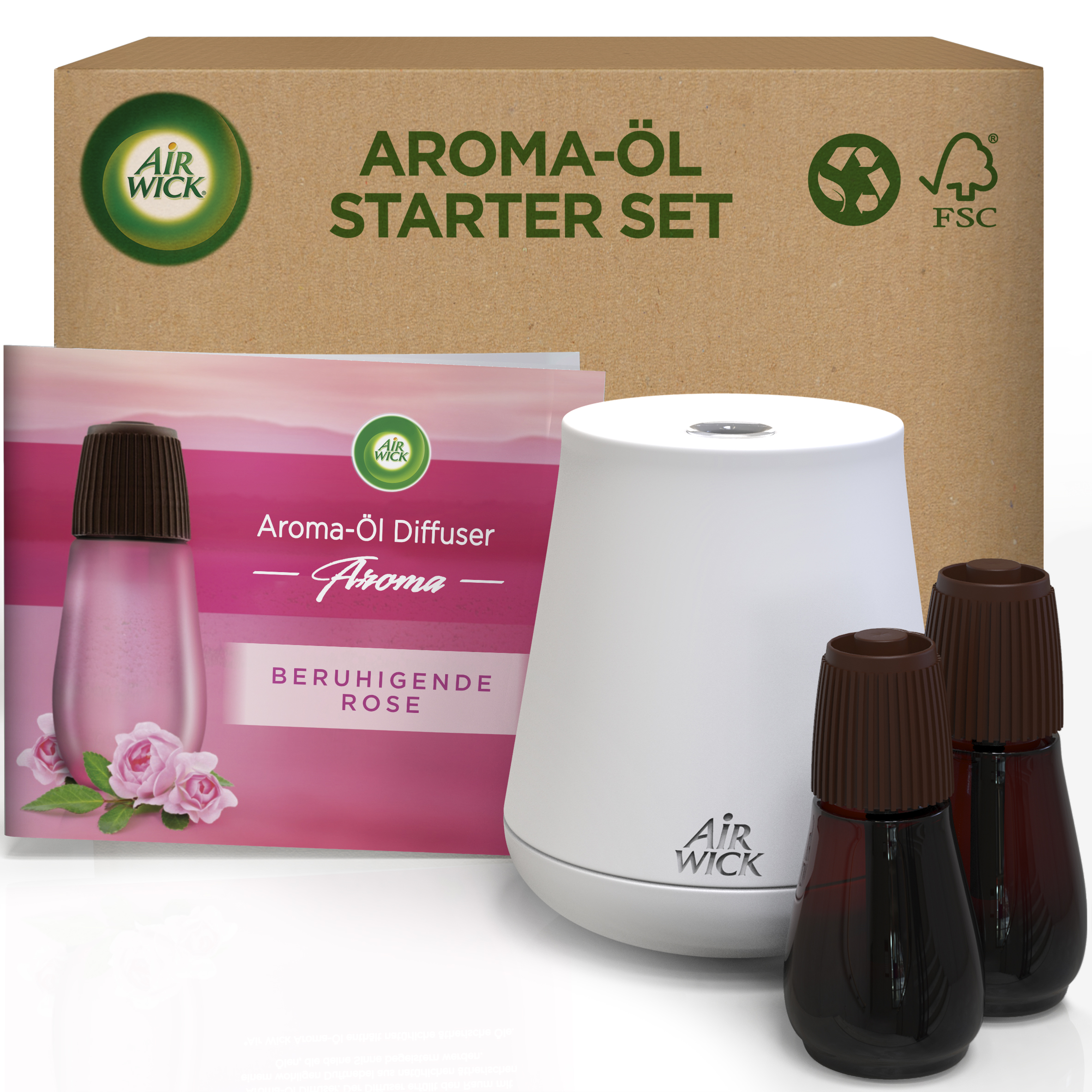 Air Wick Aroma-Öl Diffuser eCom Starter-Set Beruhigende Rose
