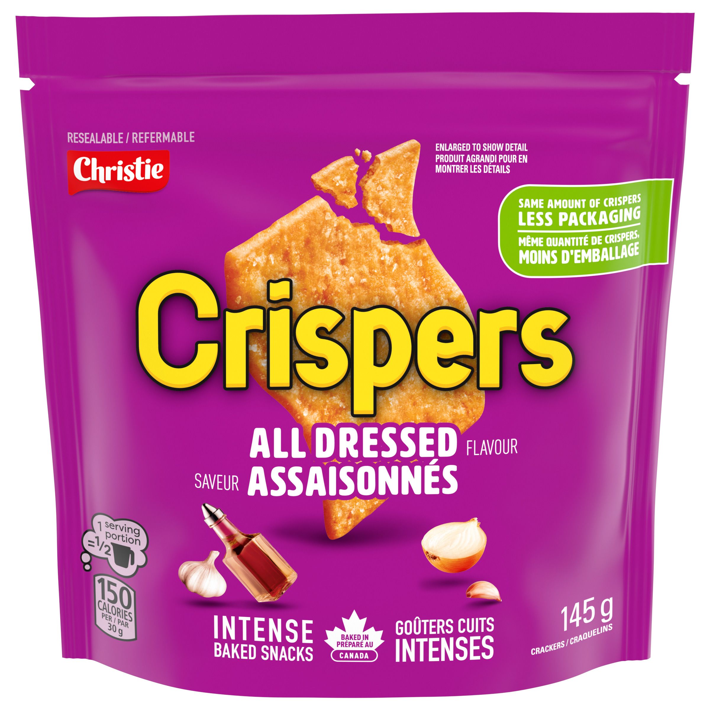 Crispers All Dressed Cracker Snacks, 145G-thumbnail-1