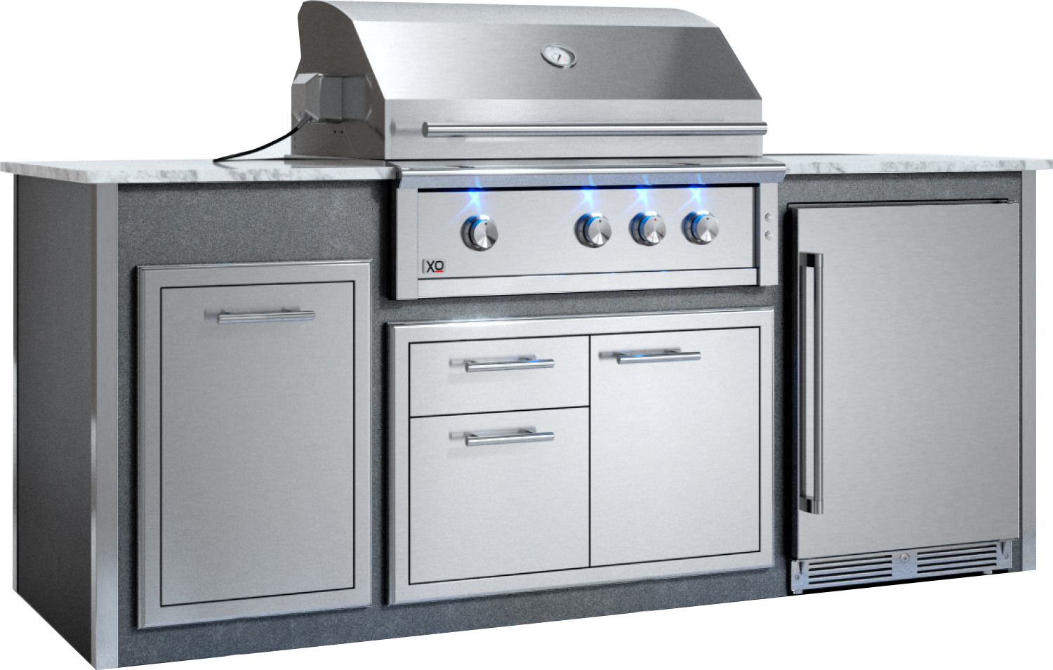 XO Appliances Factory Assembled, Appliance Ready Designer Island