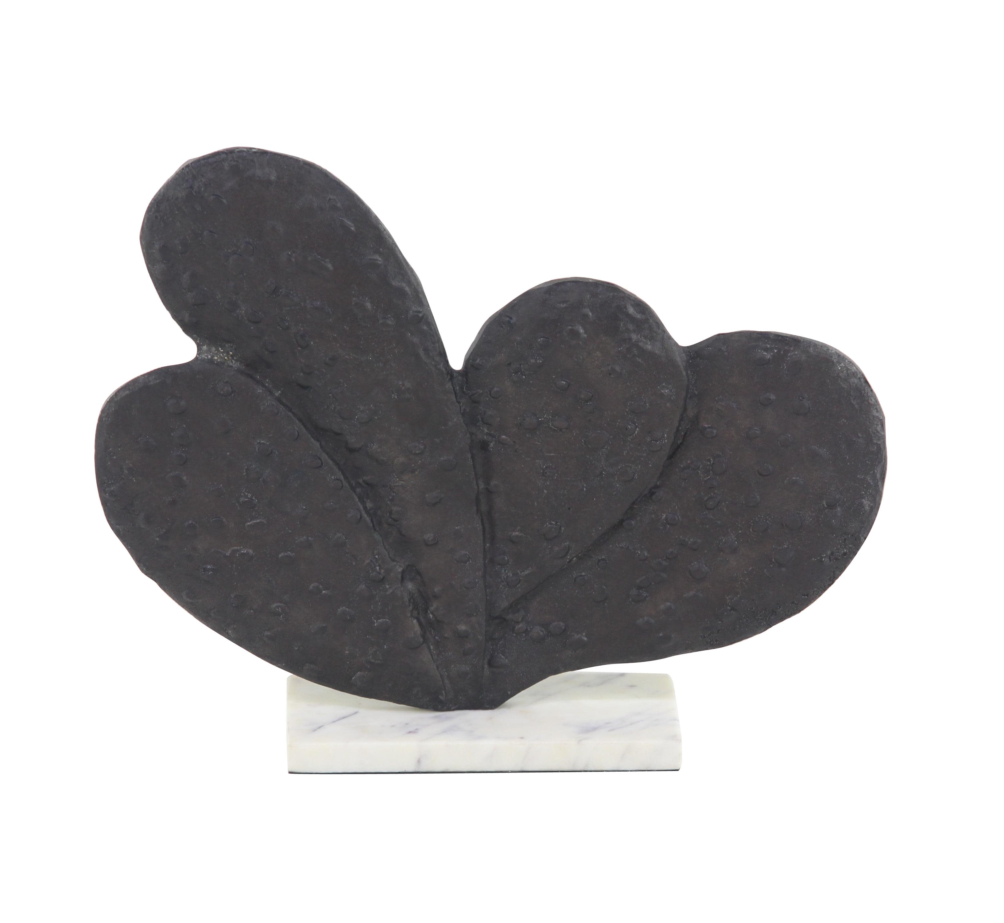 Black Aluminum Metal Cactus Sculpture, 7" x 3" x 10"