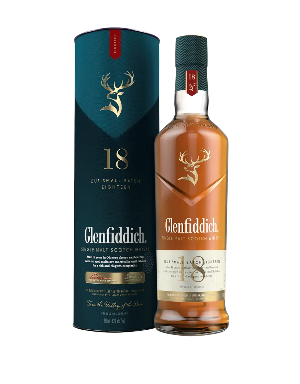 GLENFIDDICH 18 YEAR OLD SMALL BATCH SINGLE MALT SCOTCH WHISKY