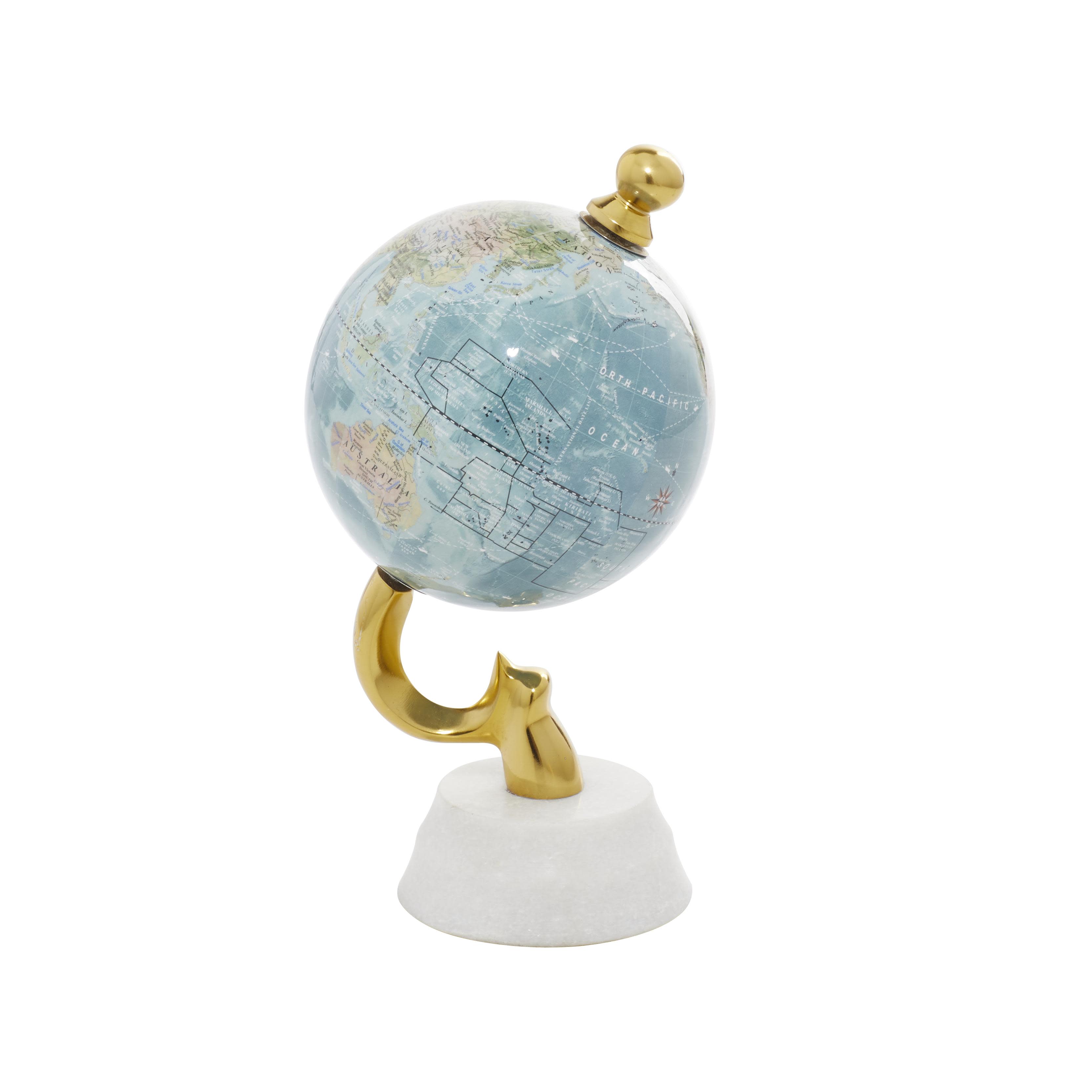 Blue Aluminum Metal  Educational/Geographic Earth Globe with Marble Base, 5\" x 5\" x 10\" 1 box for 8 pcs 