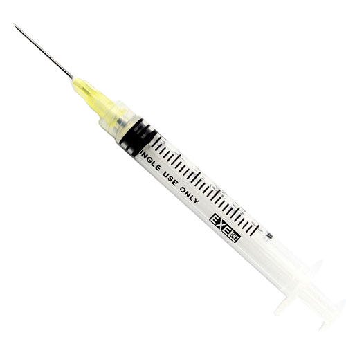 Needle and Syringe 3cc, 20ga x 1",  100/Box