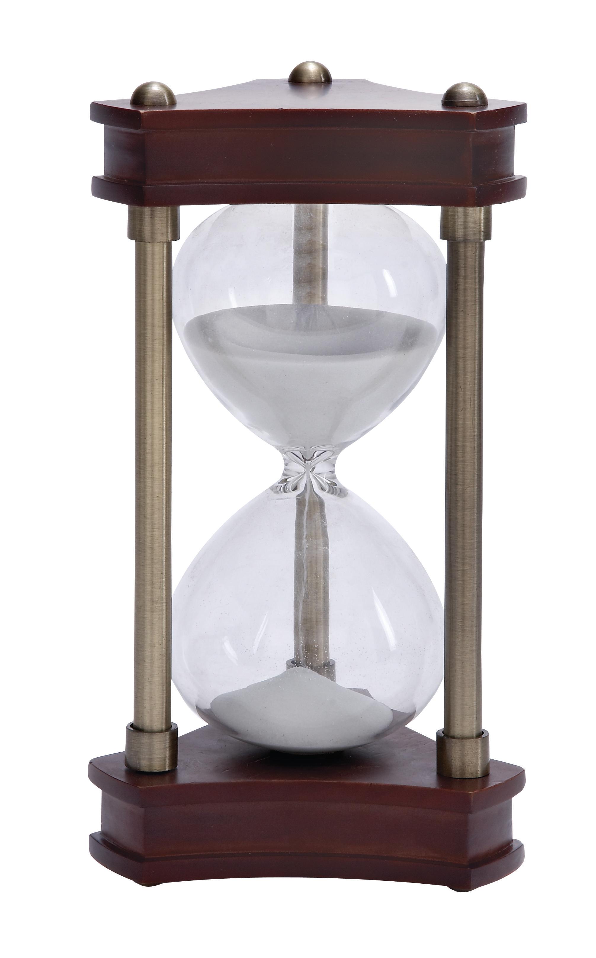 (Incomplete)Brass Wood  Timer, 5\" x 5\" x 10\"