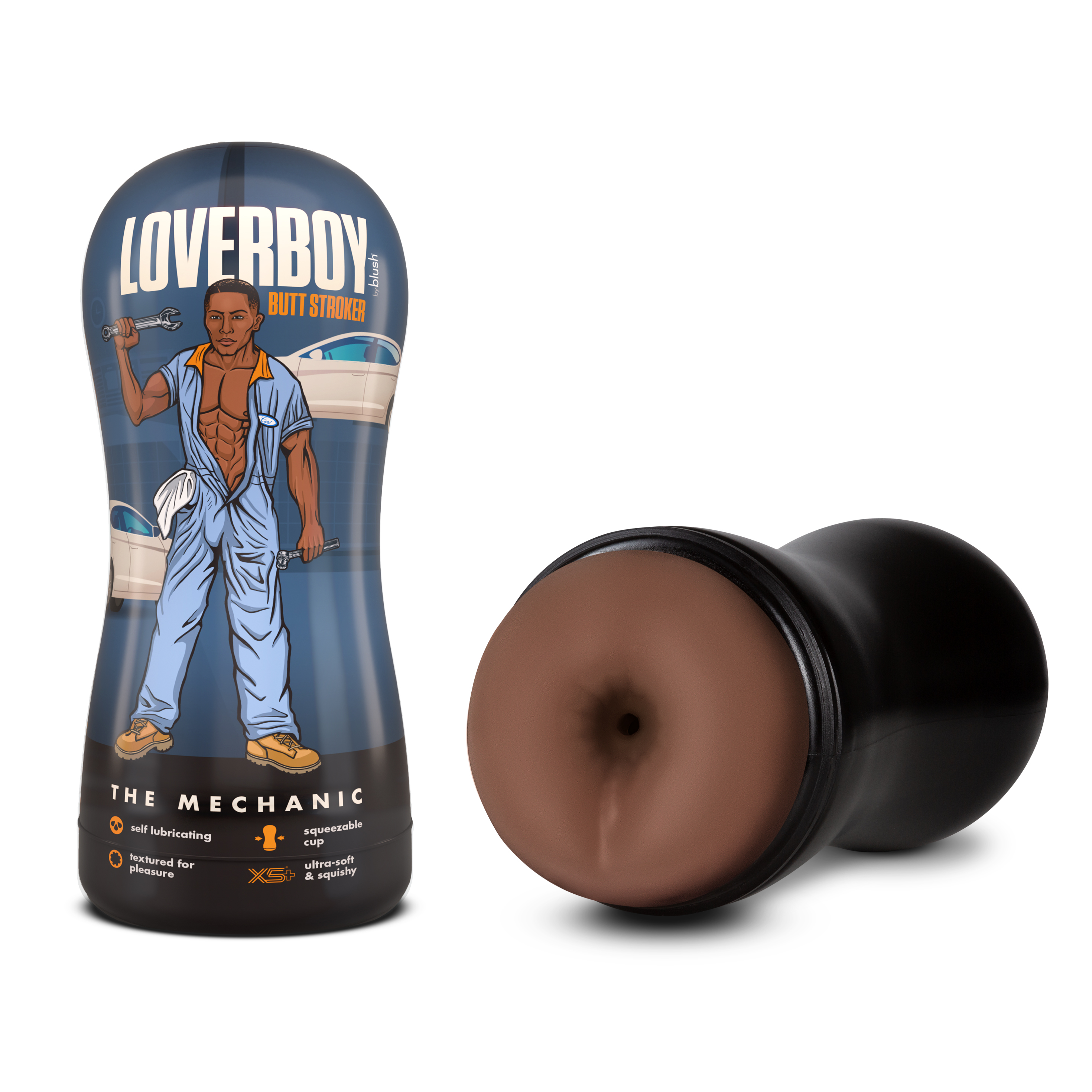 Blush Loverboy The Mechanic Self Lubricating Realistic Brown Masturbator / Stroker