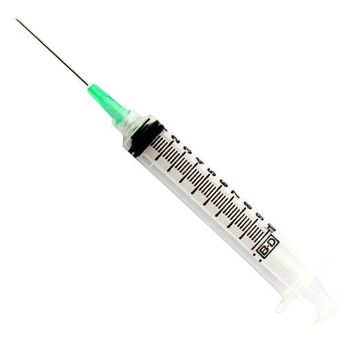 10 cc BD Luer-Lok Syringe w/21ga x 1" BD PrecisionGlide Needle, Regular Wall, Regular Bevel, Sterile - 100/Box