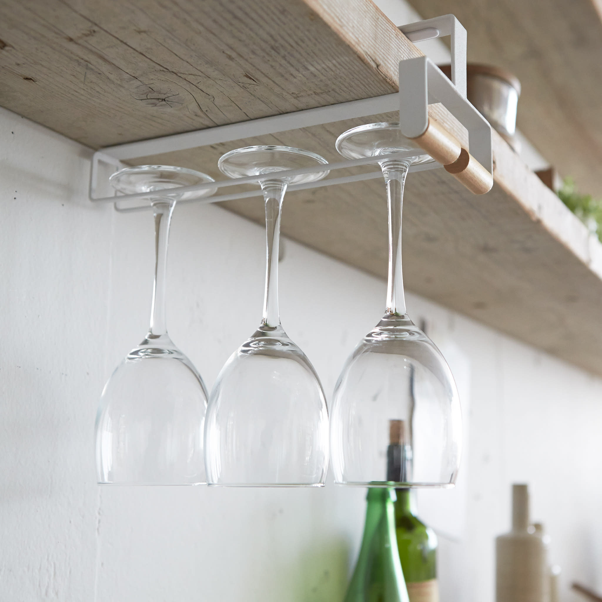 Under-Shelf Wine Glass Hanger : Hung Upside Down