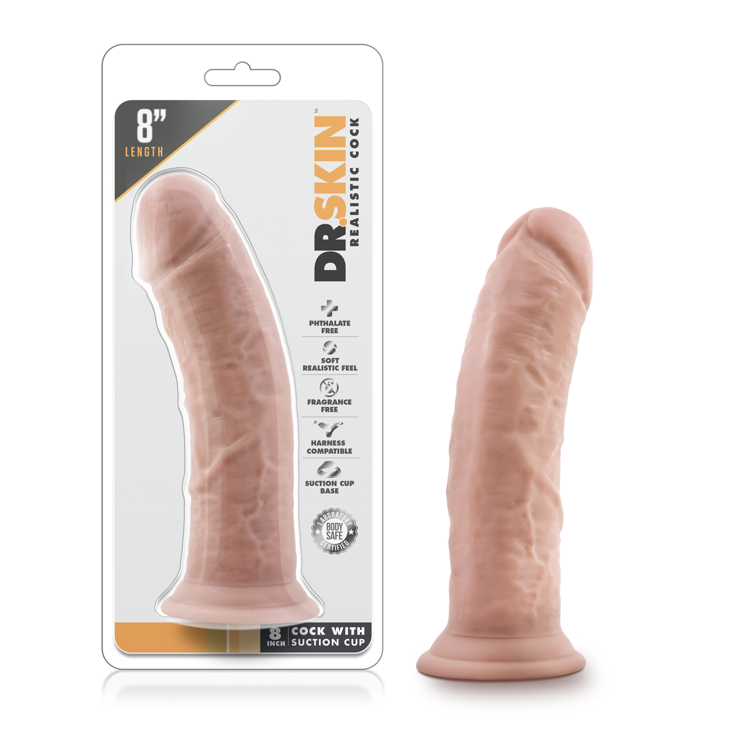 Blush Dr. Skin Realistic Vanilla 8-Inch Long Dildo With Suction Cup Base