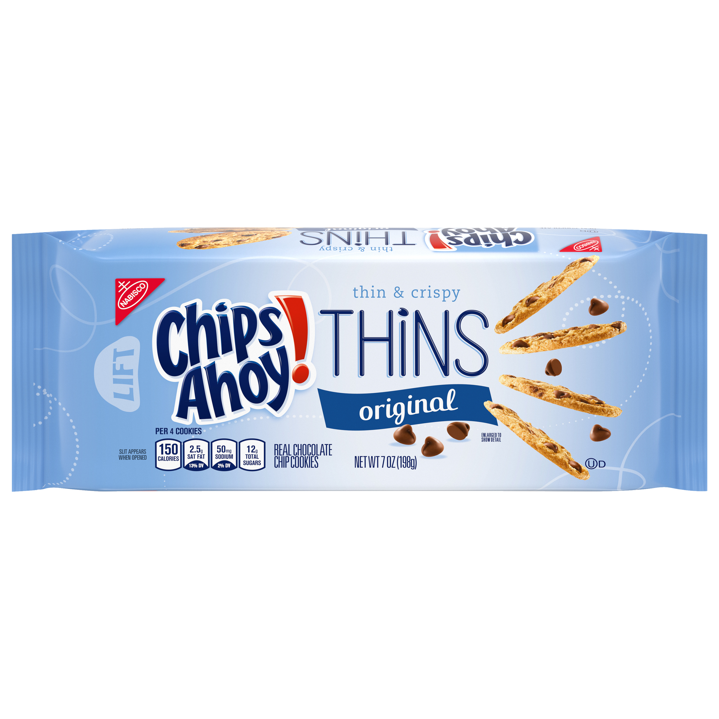 CHIPS AHOY! Thins Original Chocolate Chip Cookies, 7 oz-thumbnail-1