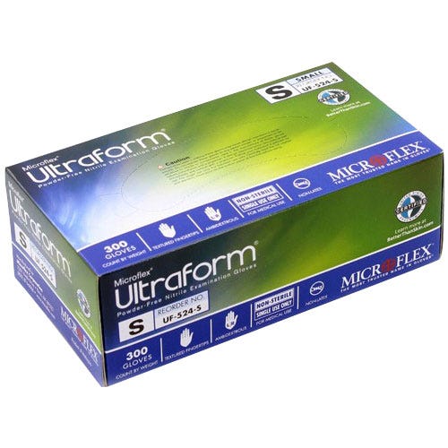 Microflex Ultraform® Exam Glove Small Nitrile Powder-Free - 300/Box