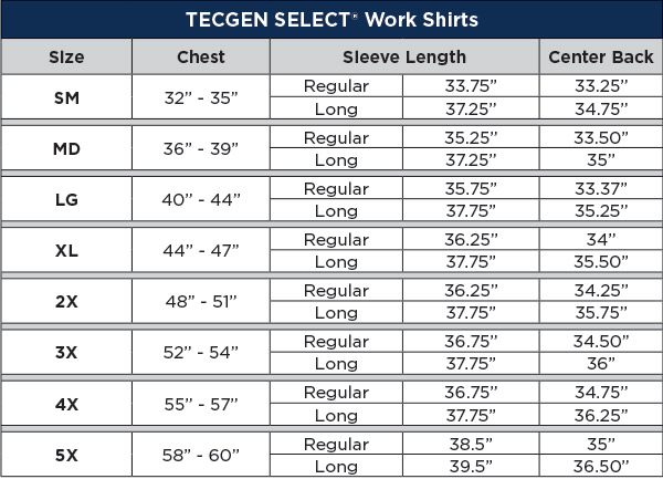 Sizing Chart