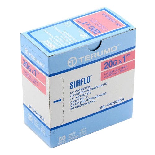 Catheter SURFLO® 20ga x 1" 50/Box