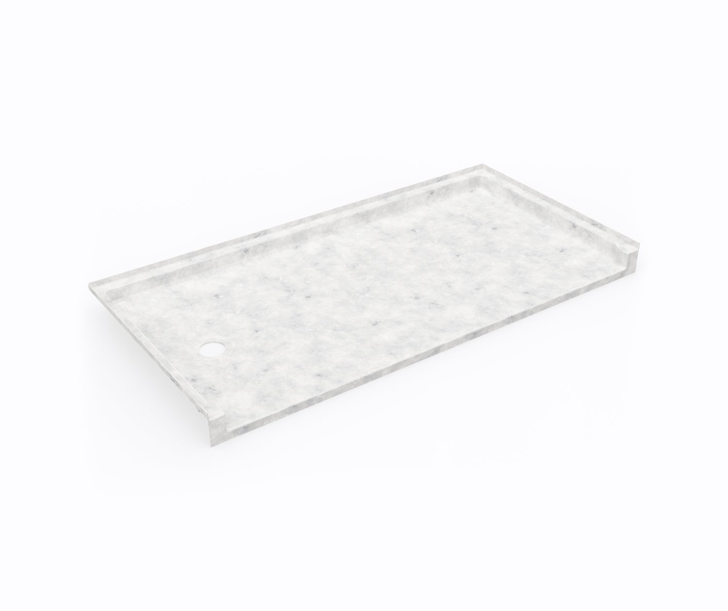 SBF-3060LM/RM 30 x 60 Swanstone® Alcove Shower Pan with Right Hand Drain in White view 9