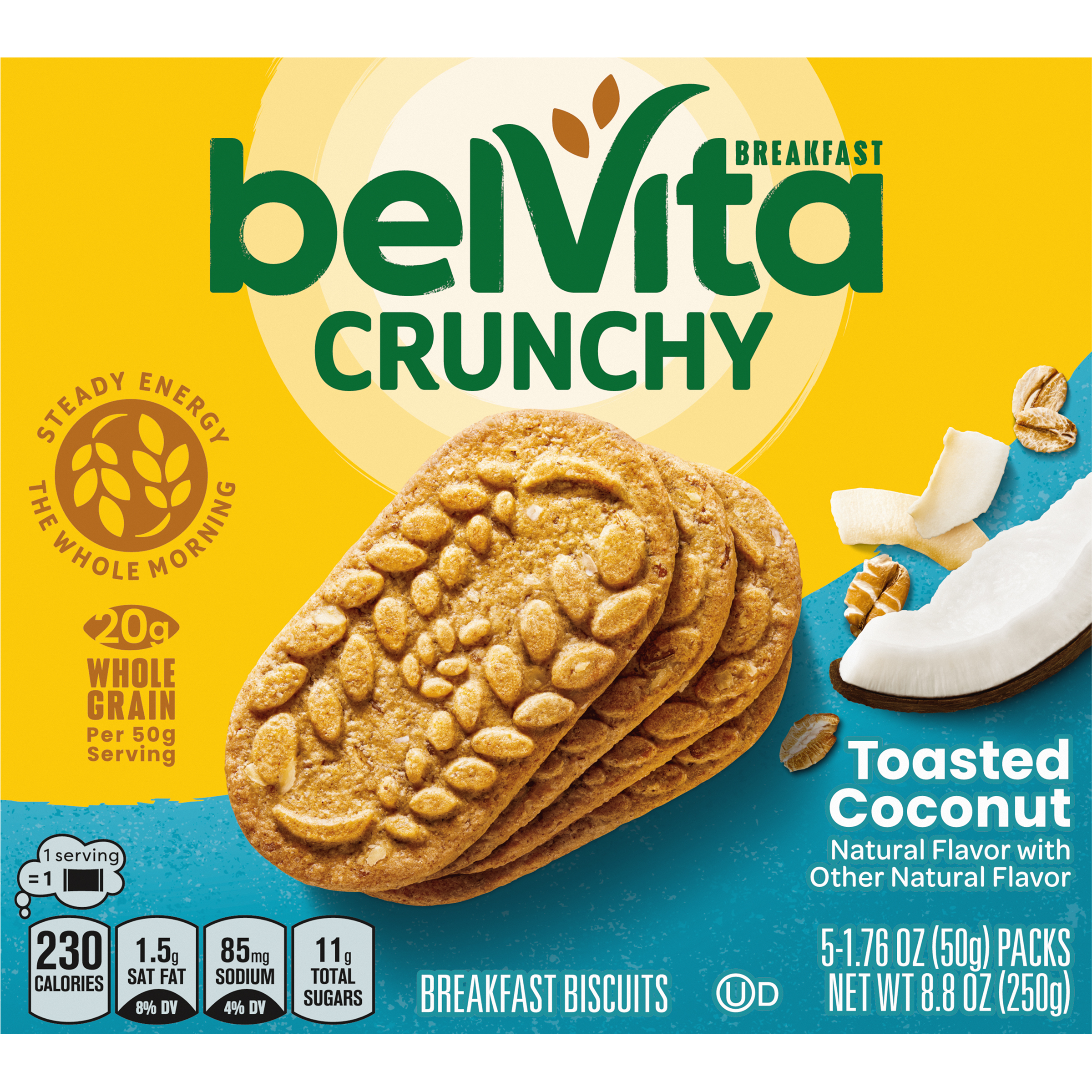 BELVITA Crunchy Toasted Coconut Breakfast Biscuits 8.8 OZ-thumbnail-3