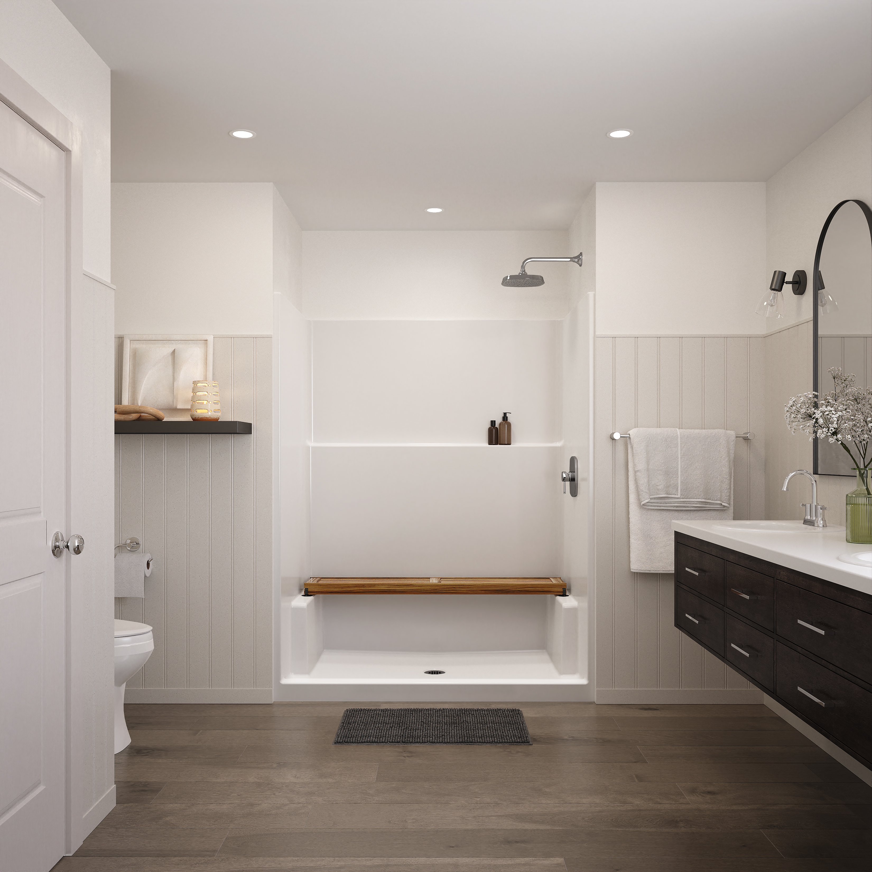 Icon SH6036 AcrylX™ Alcove Center Drain One-Piece Shower in White view 2