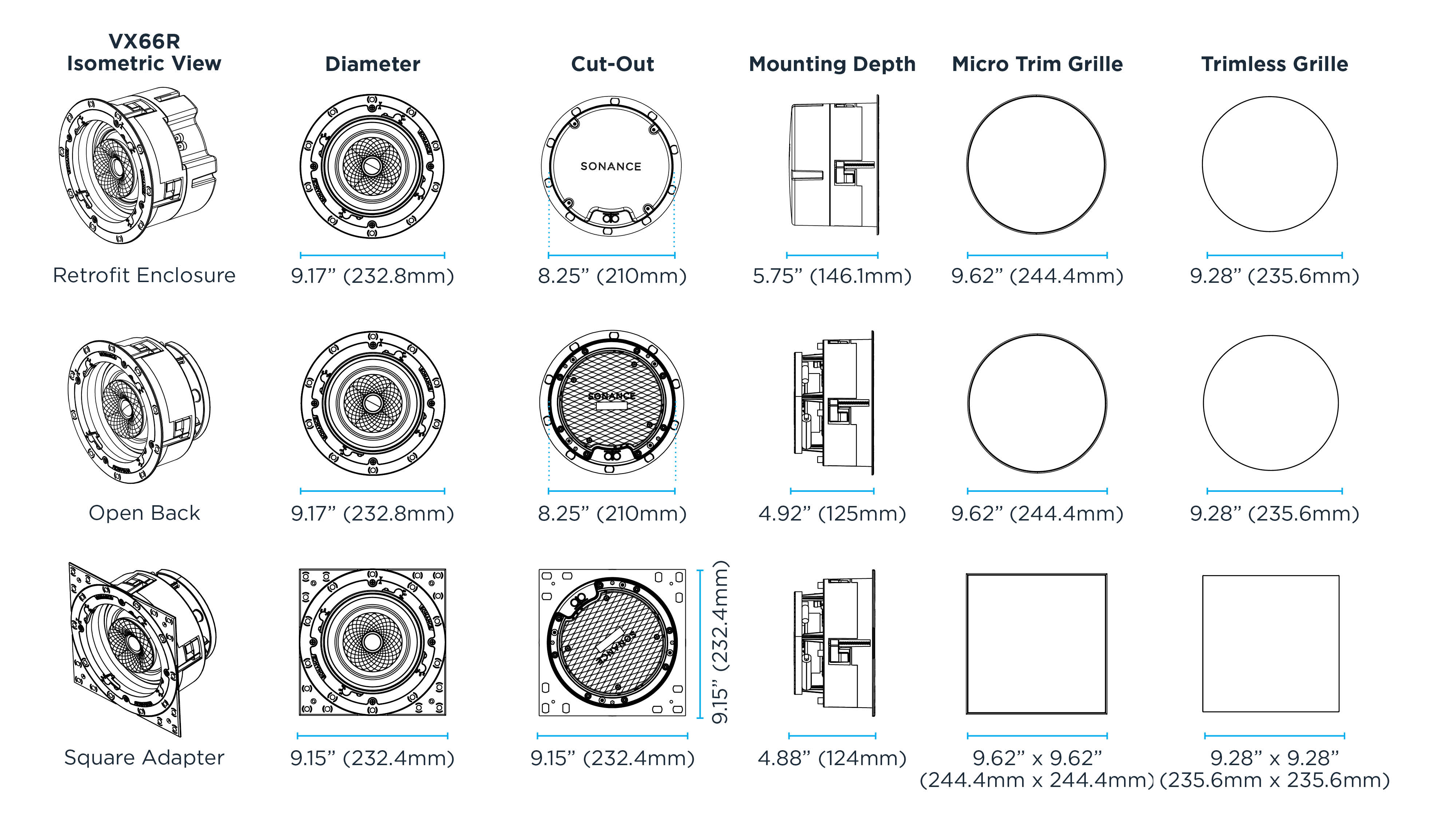 VX66R Dimensional Drawings