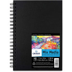 Canson Artist Series Mixed Media Art Book, Black Cover, Side Wire Binding, 40 Sheet, 7x10 inch
