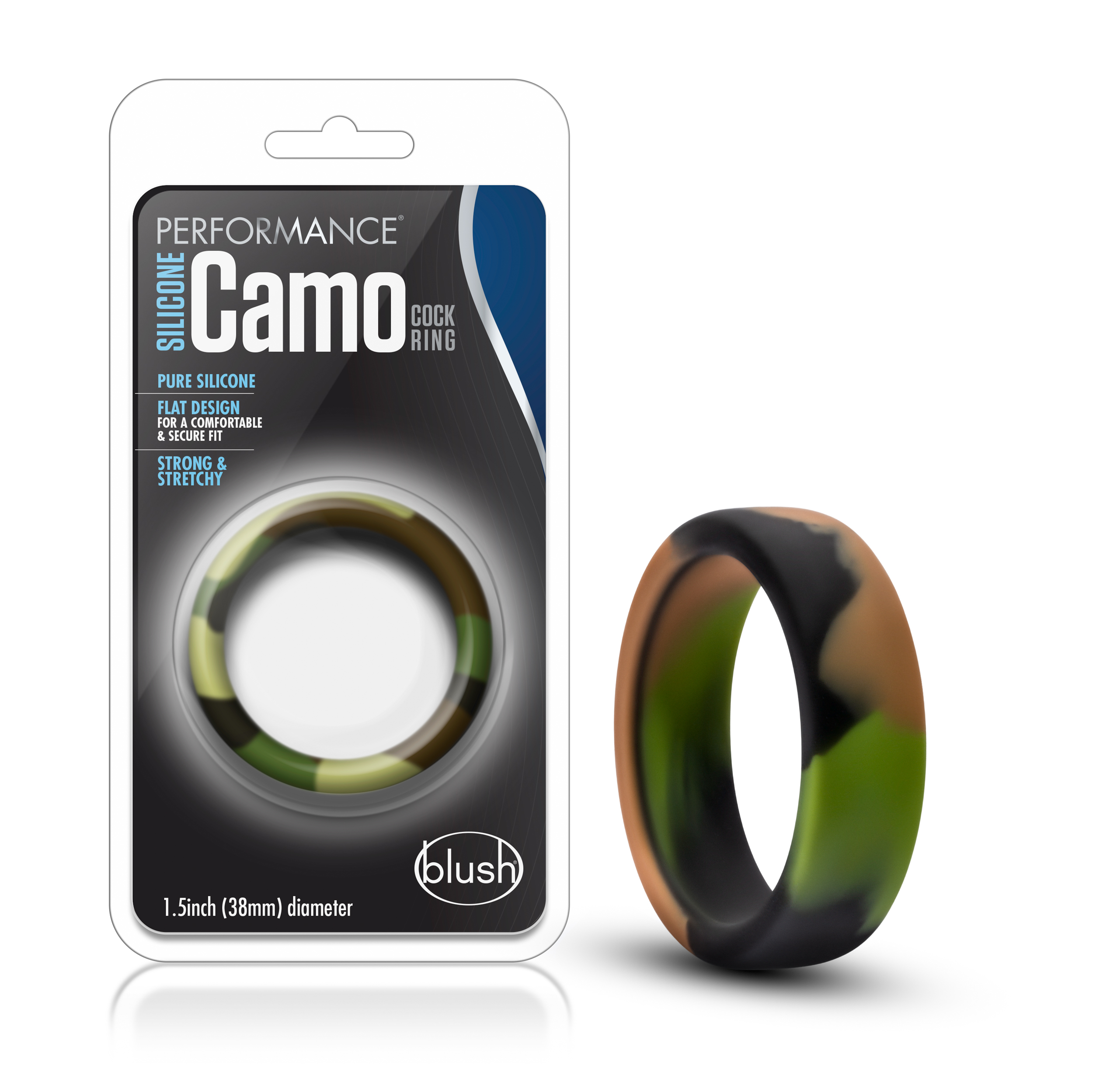 Blush Performance? / Green Camo Penis Ring - Made with Puria? Silicone