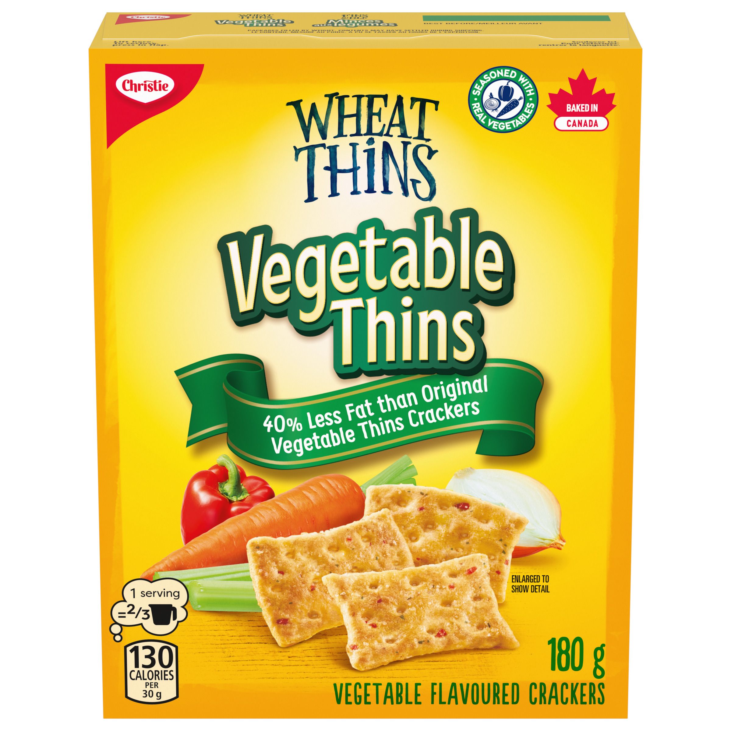 Wheat Thins Vegetable Thins 40% Less Fat Crackers 200 G