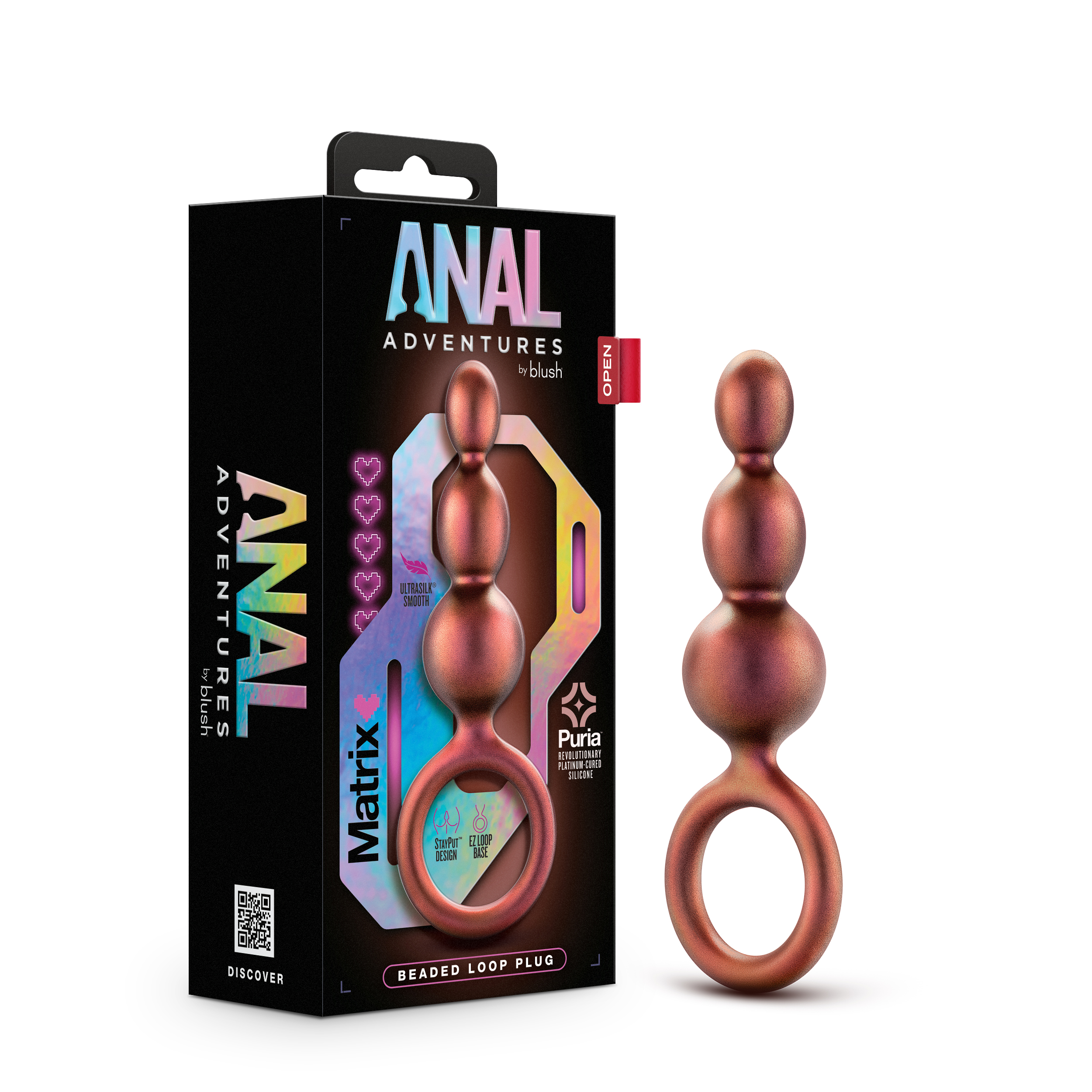 Blush Anal Adventures Matrix Beaded Loop Plug - Copper