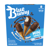 Mini Swirls Vanilla Cones, Frozen Dessert, 8 Pack