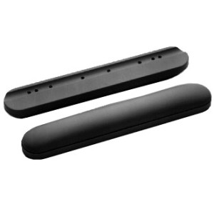 Straight Upholstered Armpad, Full Length, Black w/ Grey Base