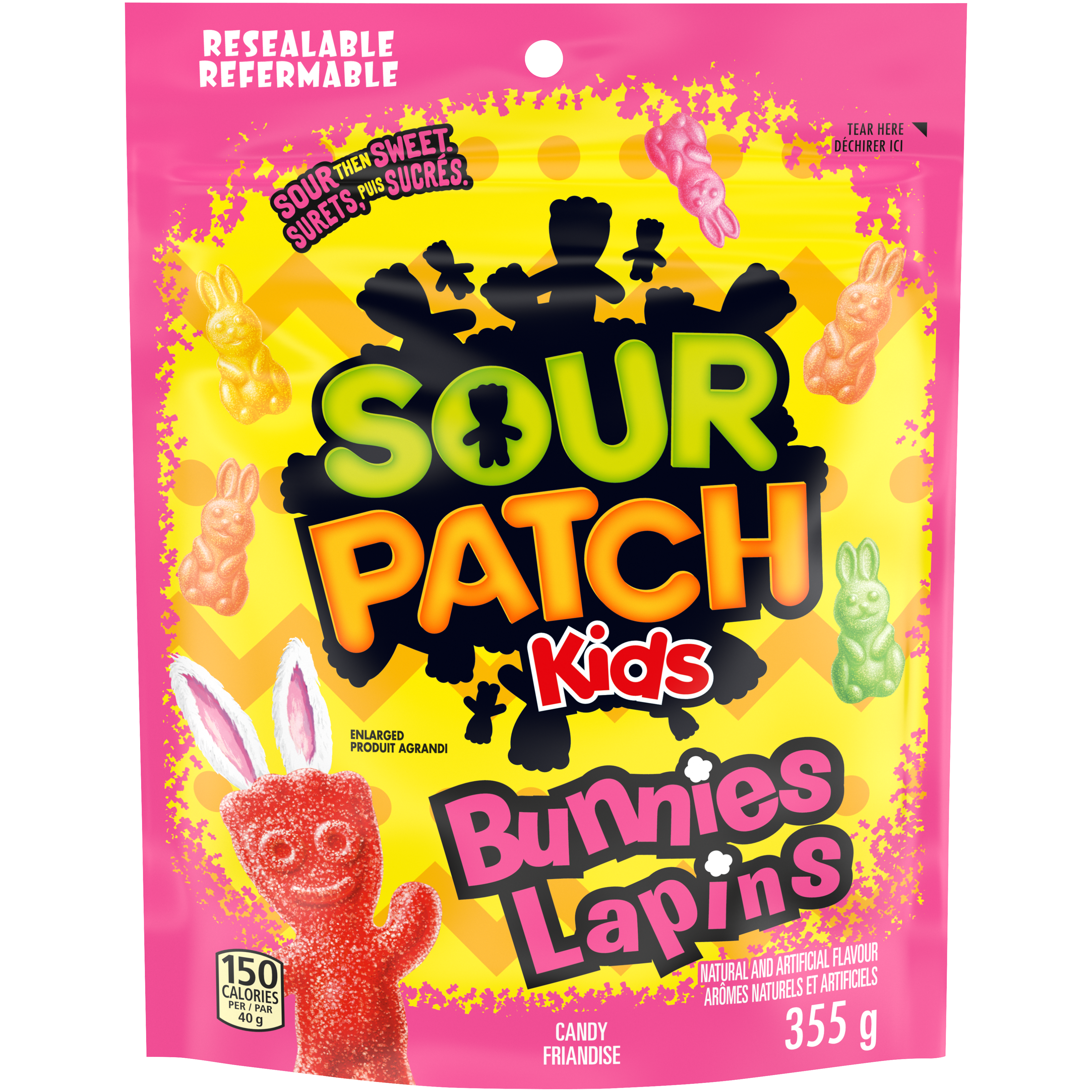 MAYNARDS Sour Patch Kids Bunnies Candy for Easter (Resealable Pack, 355 g)-thumbnail-0