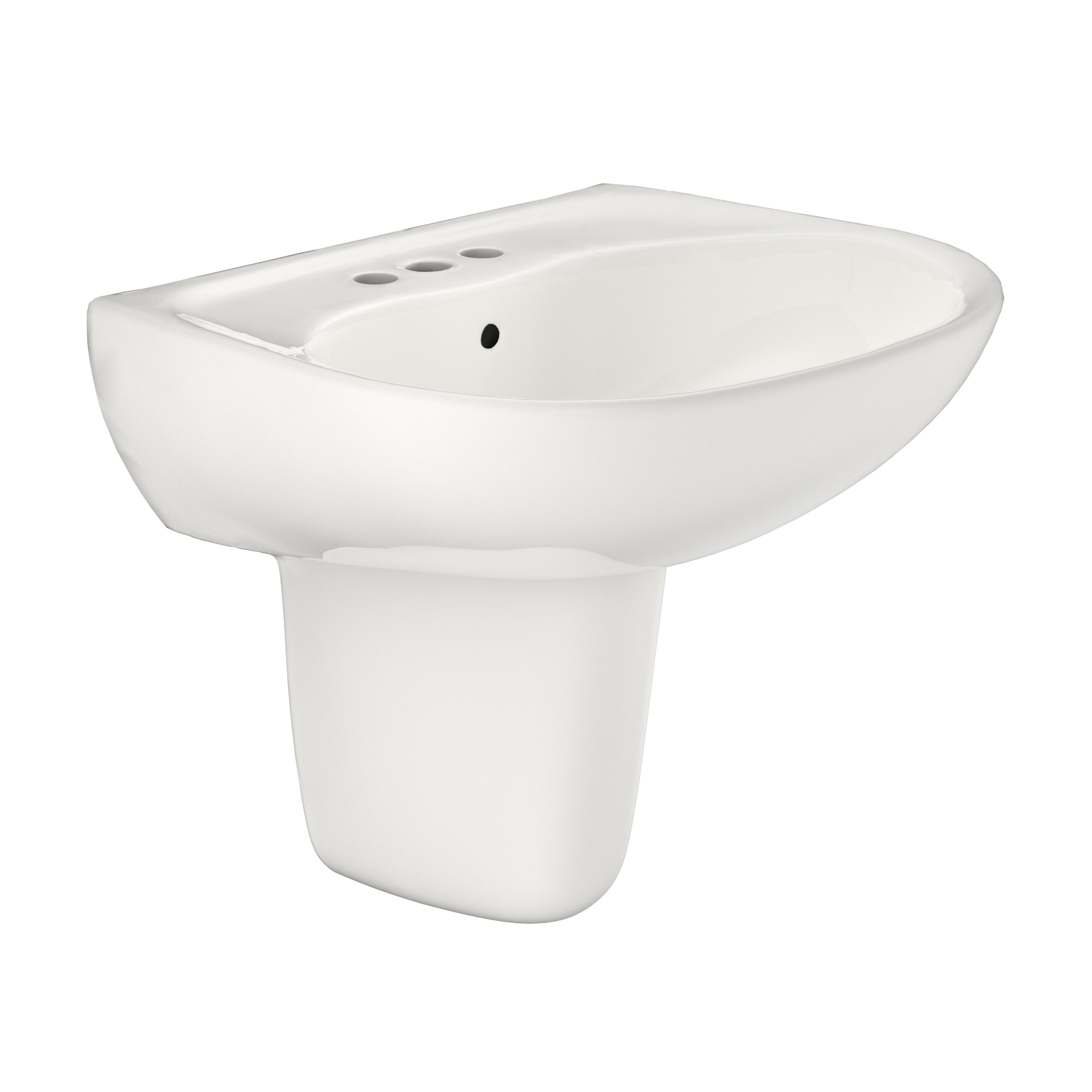 TOTO Supreme Oval Wall-Mount Bathroom Sink with CEFIONTECT and Shroud for 4 Inch Center Faucets, Colonial White, Vitreous China, LHT241.4G#11