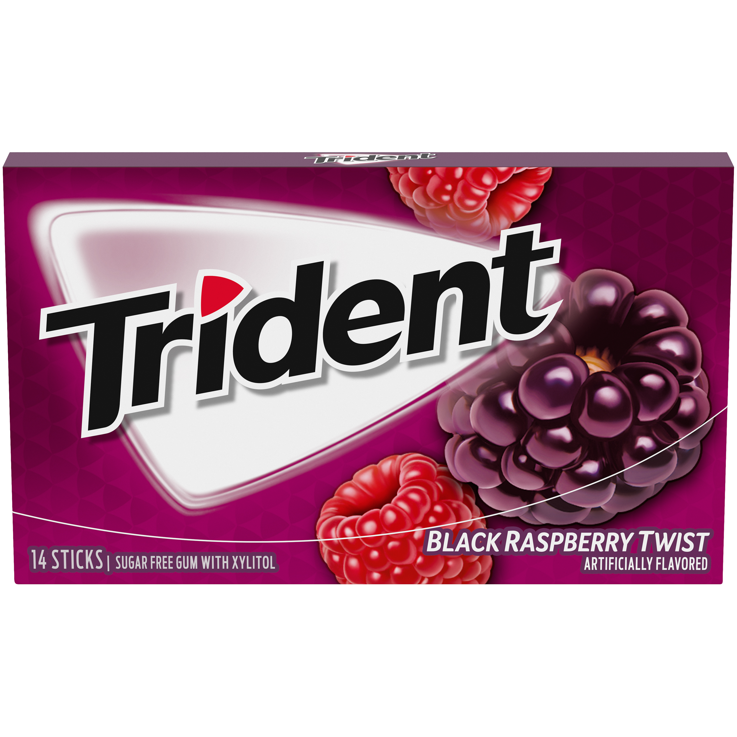 TRIDENT Black Raspberry Twist Sugar Free Gum 14PCS 12x12
