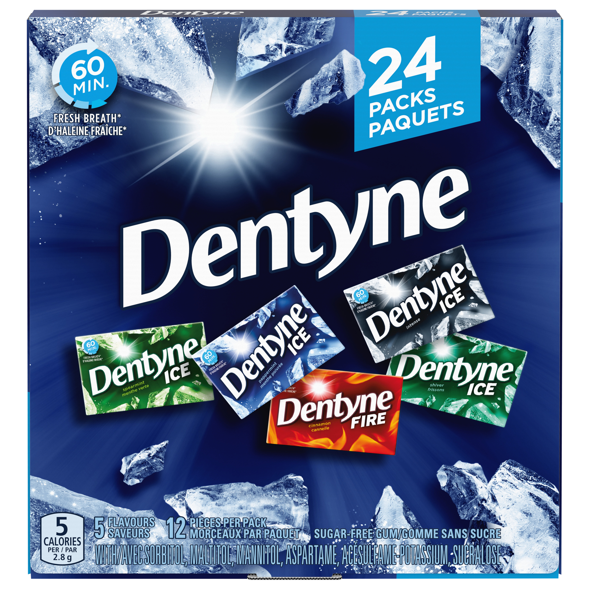 Dentyne Ice Assorted Sugar Free Gum, 24 pack (12 pieces per pack)-1