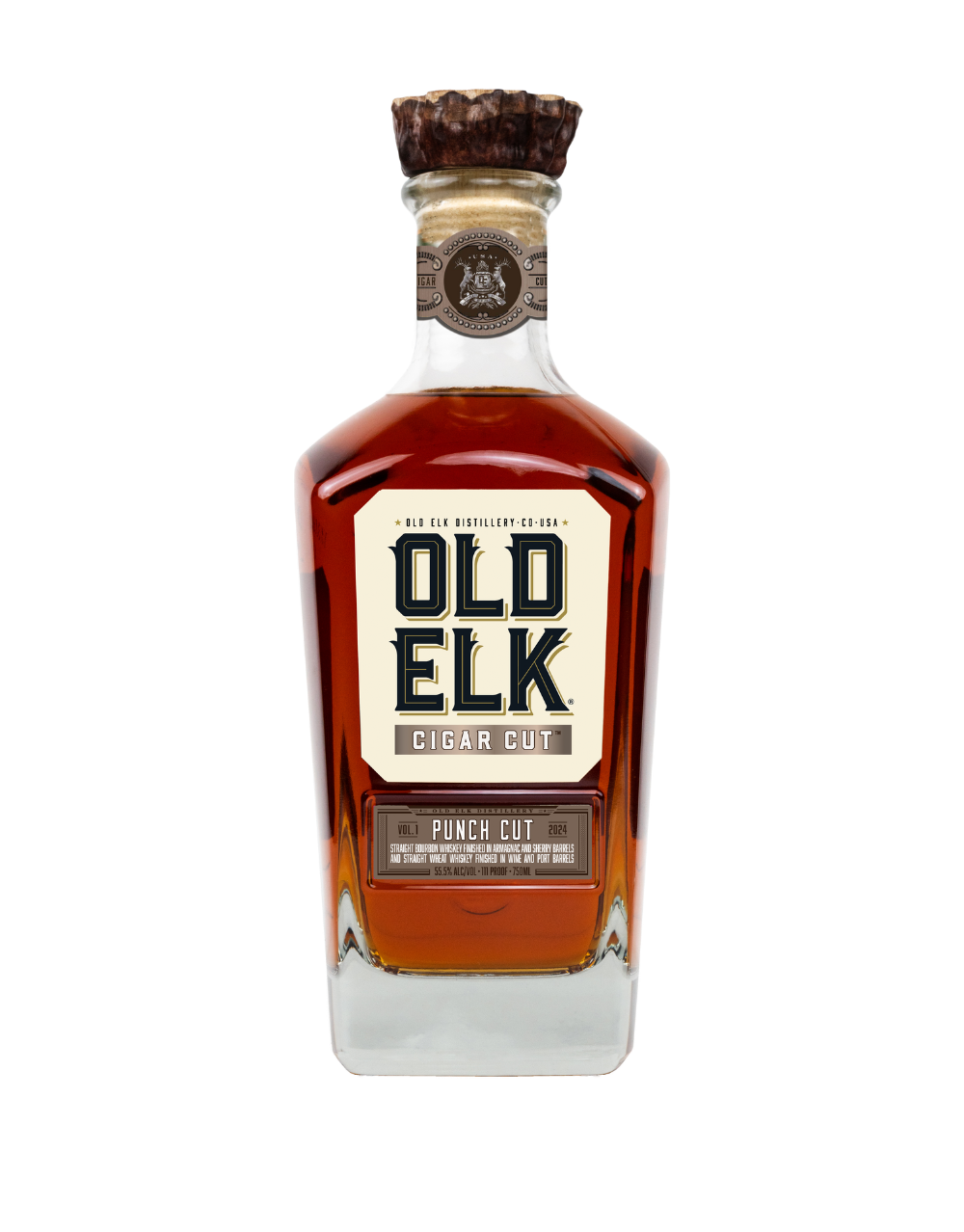 OLD ELK CIGAR CUT PUNCH CUT STRAIGHT BOURBON WHISKEY