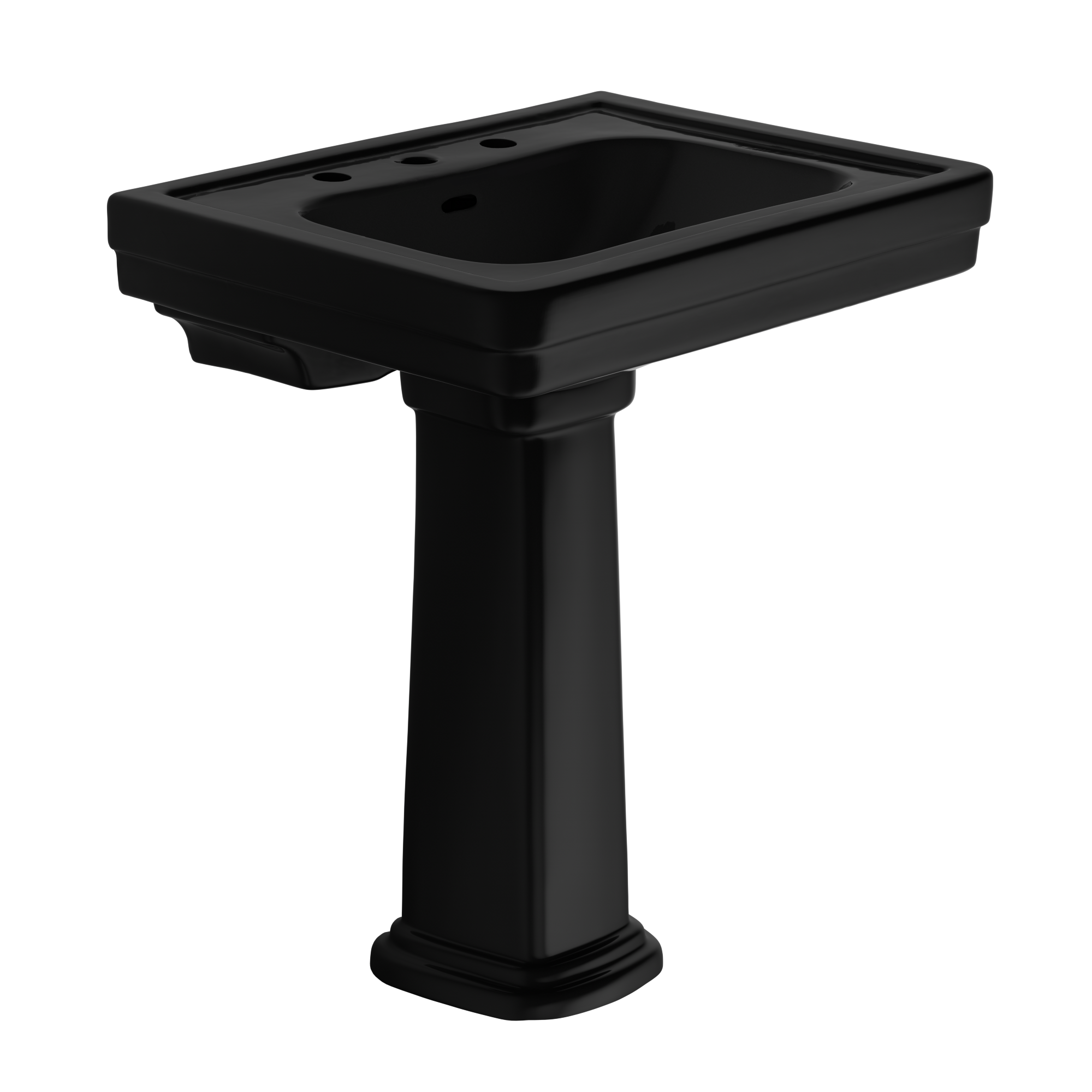 TOTO Promenade 27-1/2" x 22-1/4" Rectangular Pedestal Bathroom Sink for 8 inch Center Faucets, Ebony, Vitreous China, LPT530.8N#51