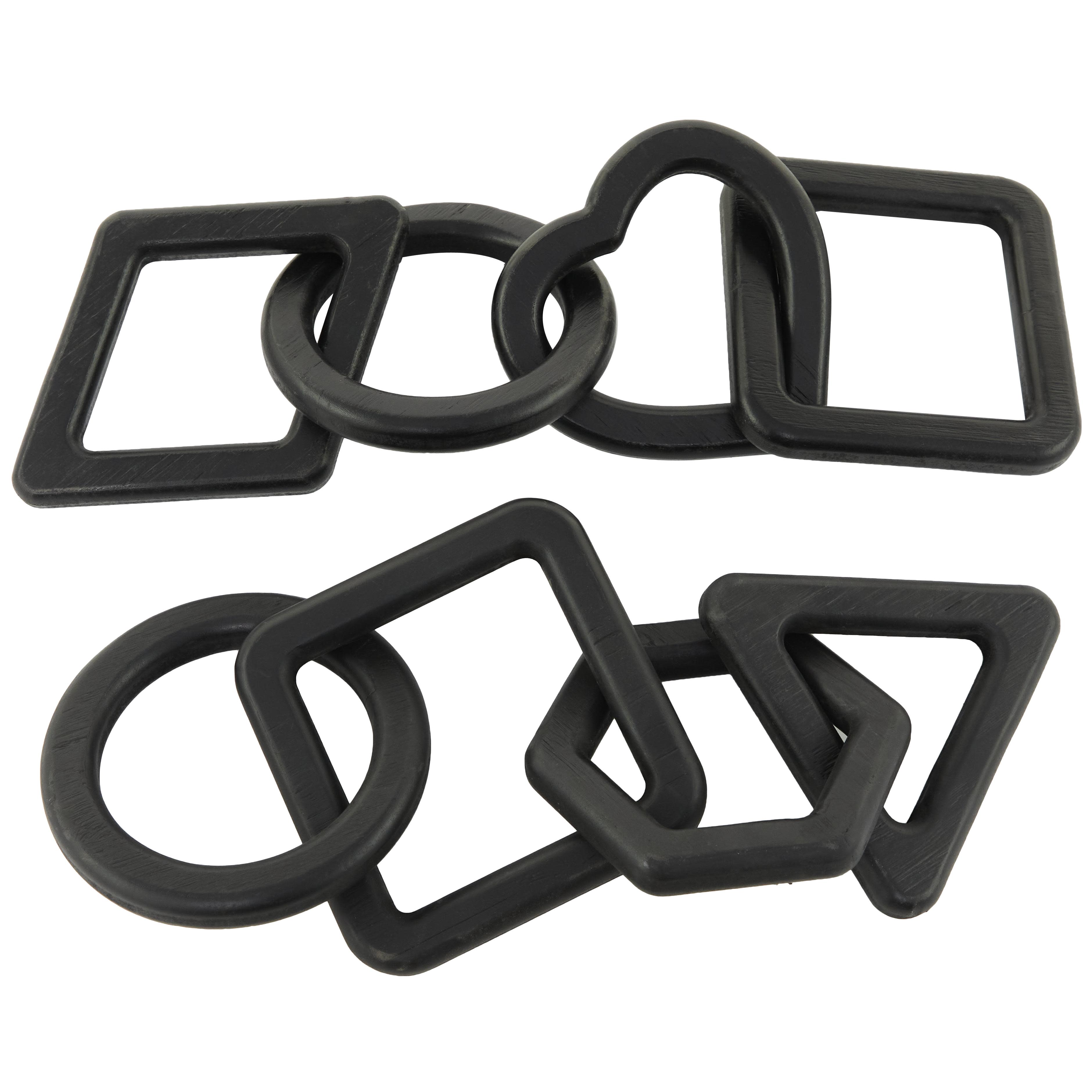 CosmoLiving by Cosmopolitan Black Wood Chain Decorative Sculpture, Set of 2 16", 15"W