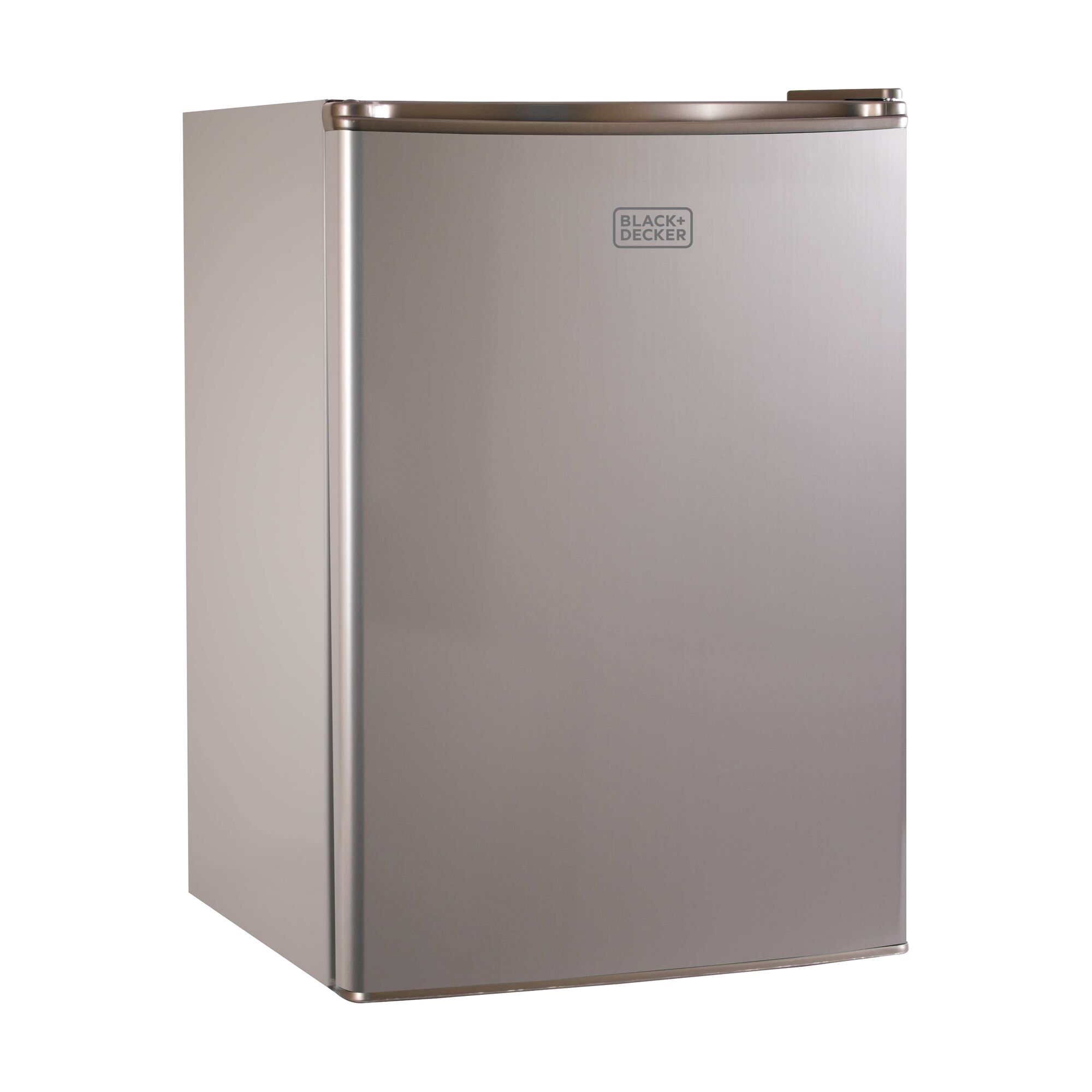 Profile of a 2 point 5 cubic feet energy star refrigerator with freezer.