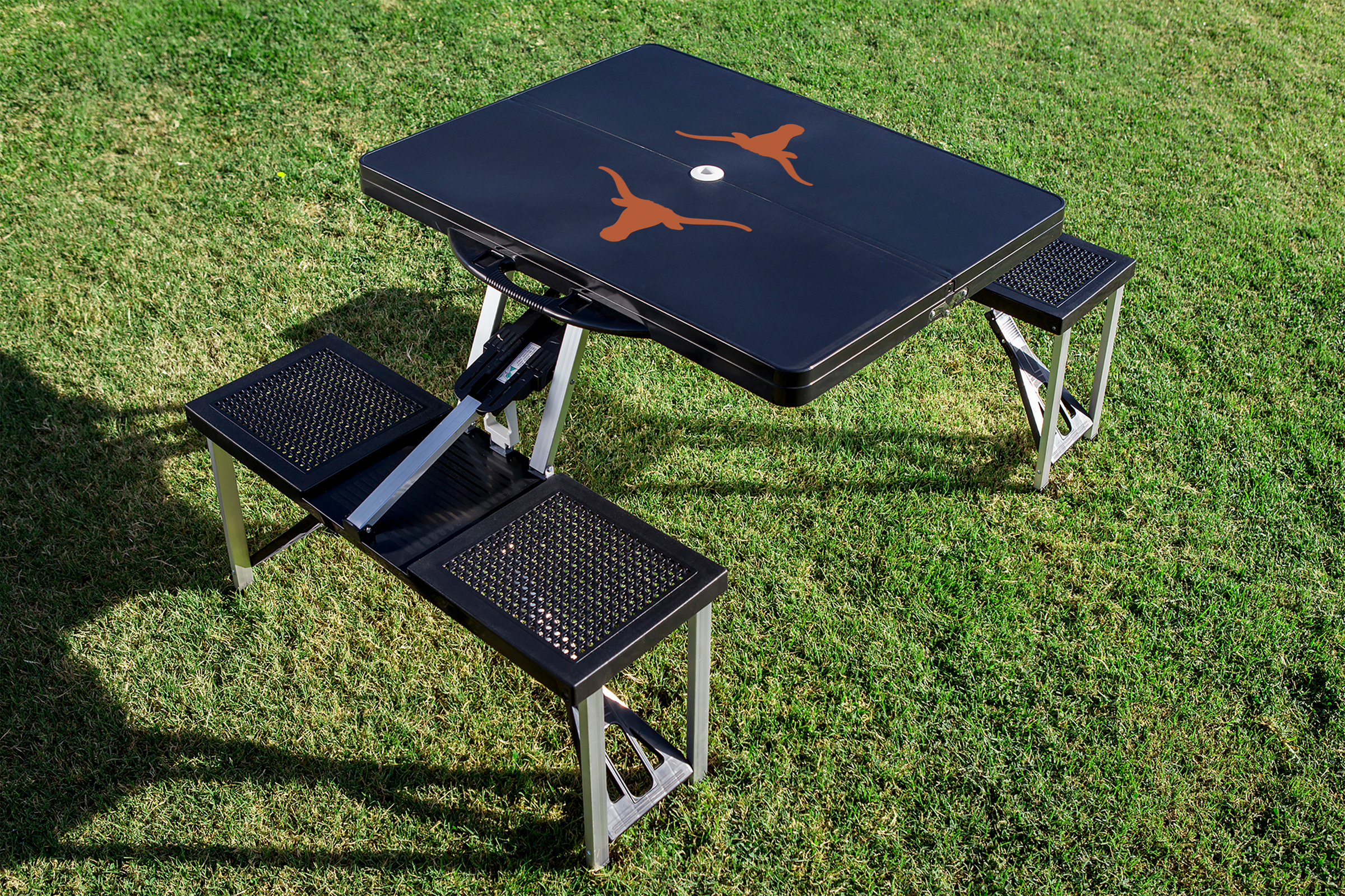 Texas Longhorns - Picnic Table Portable Folding Table with Seats