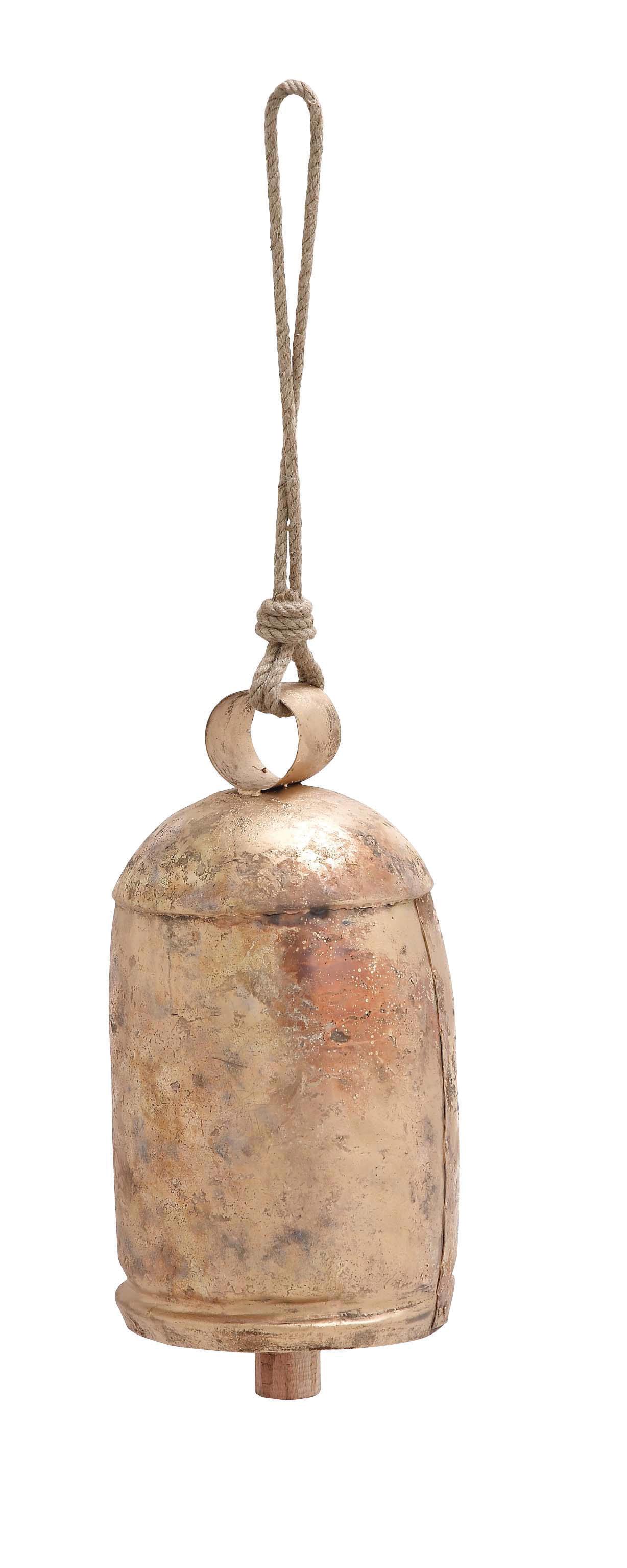 Gold Metal  Decorative Cow Bell, 9" x 9" x 31"