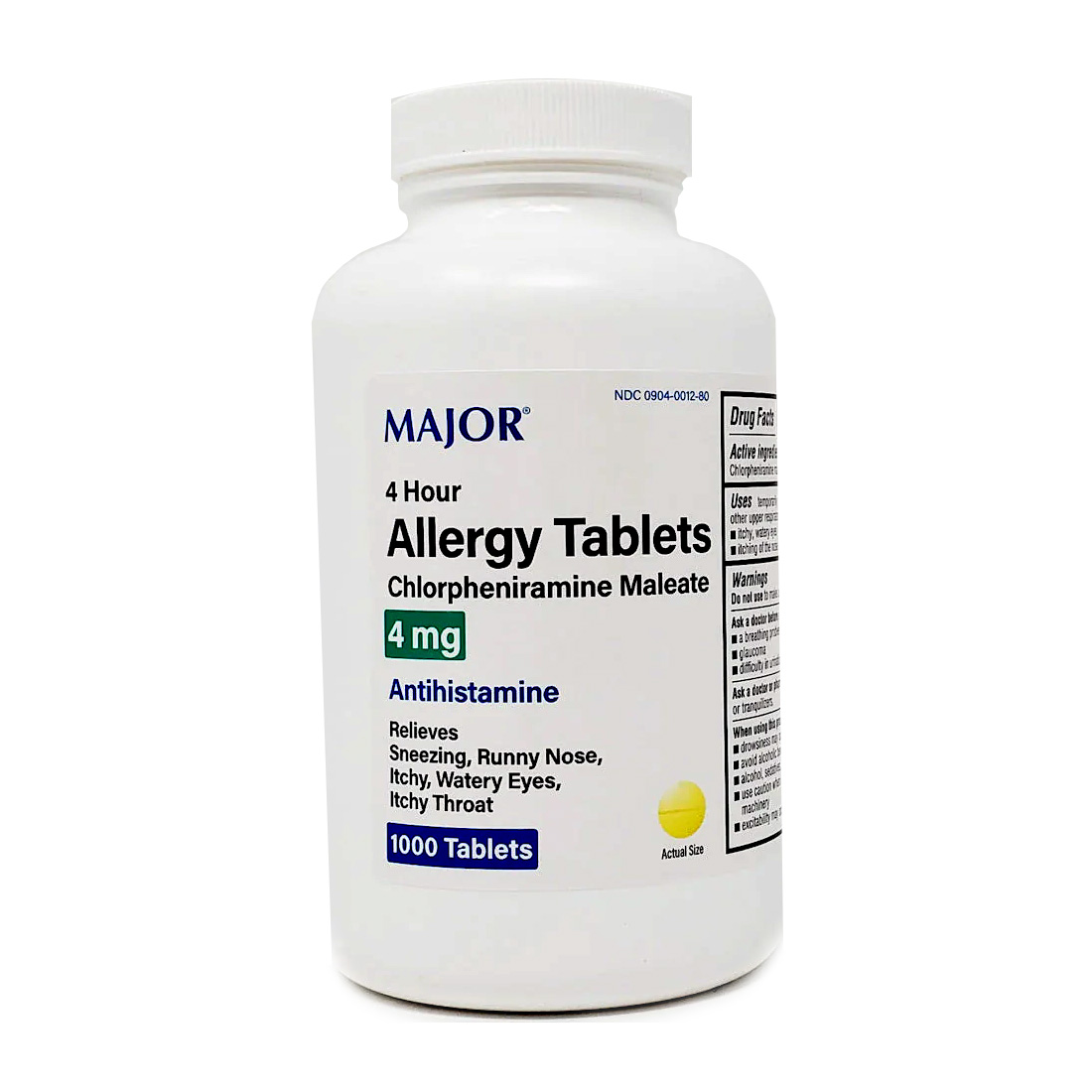 Chlorpheniramine 4mg/ml Tablets - 1000/Bottle
