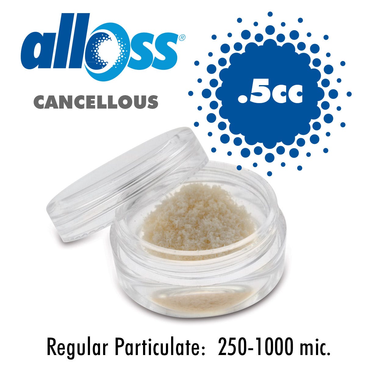 alloOss® Cancellous Particulate  250-1000um (.5cc)