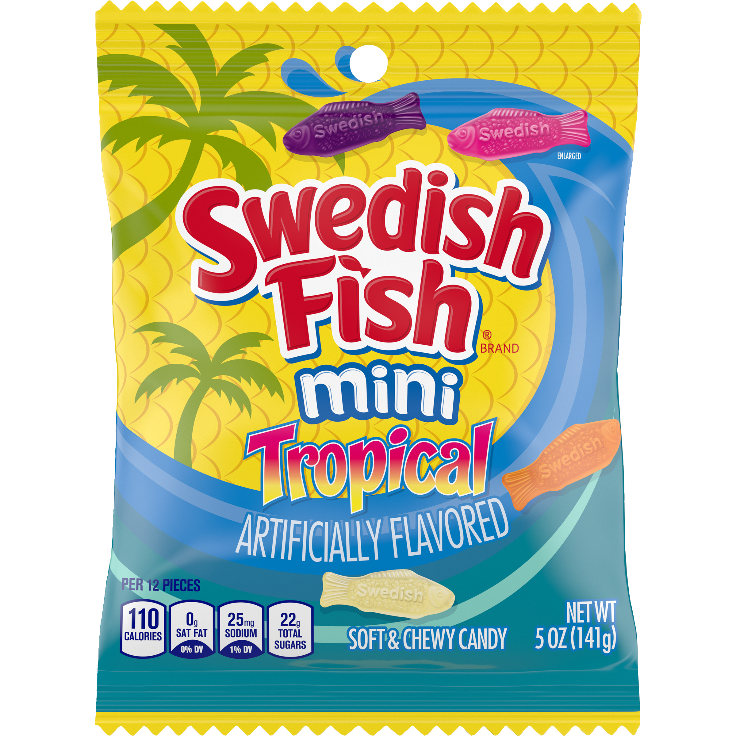 SWEDISH FISH Mini Tropical Soft & Chewy Candy, 5 oz-1