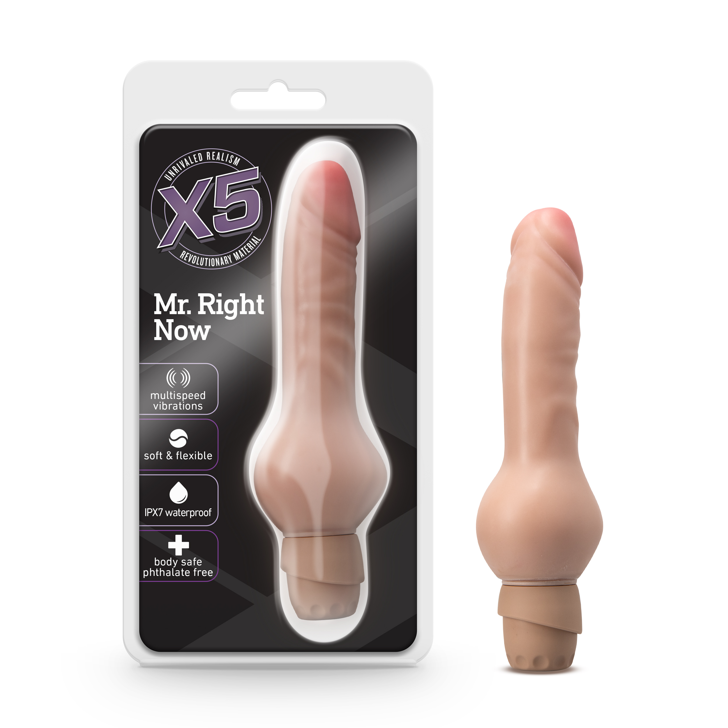 Blush X5 Mr. Right Now Realistic Beige 6.5-Inch Long Vibrating Dildo