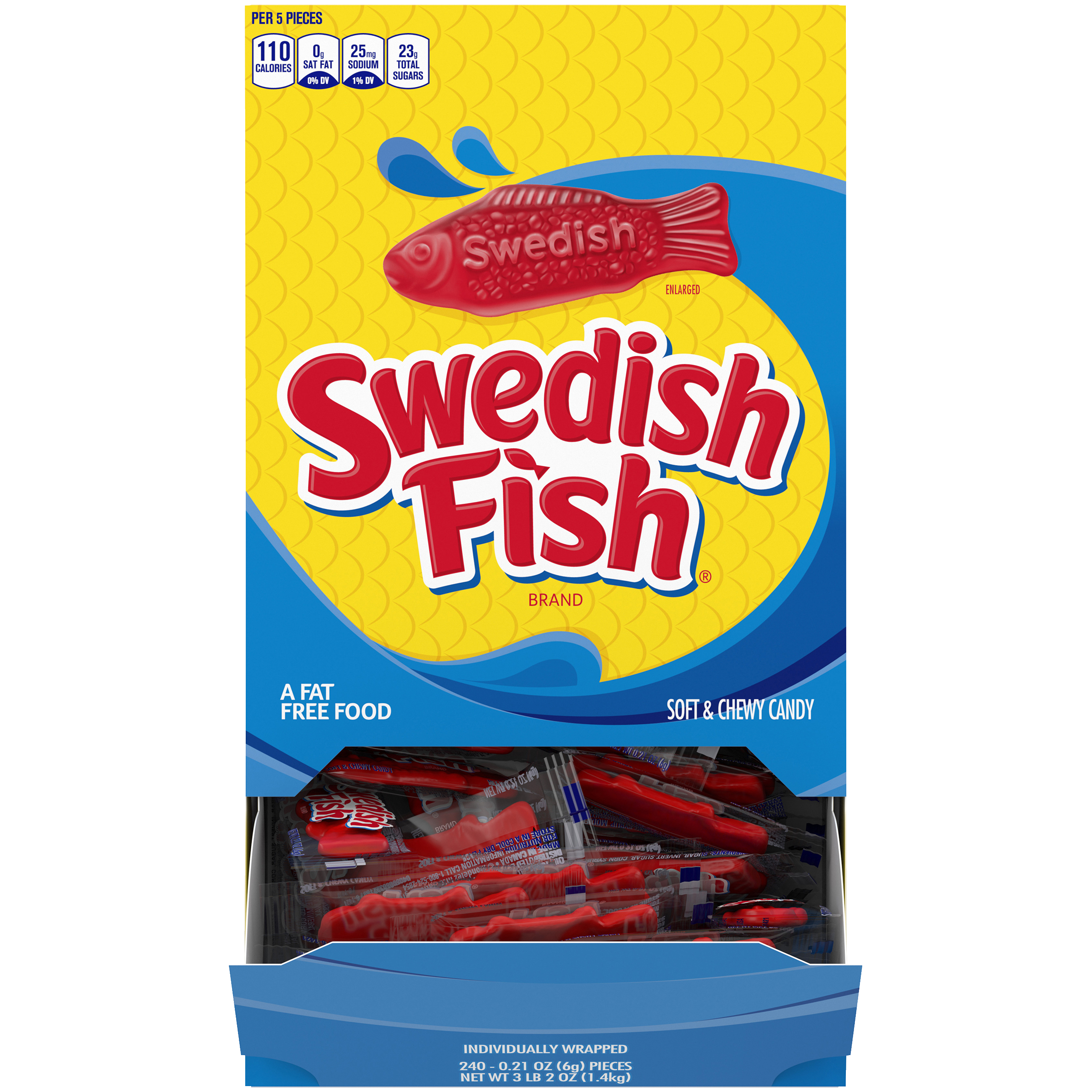 SWEDISH FISH Individually Wrapped Soft & Chewy Candy, 240 Count Box-1
